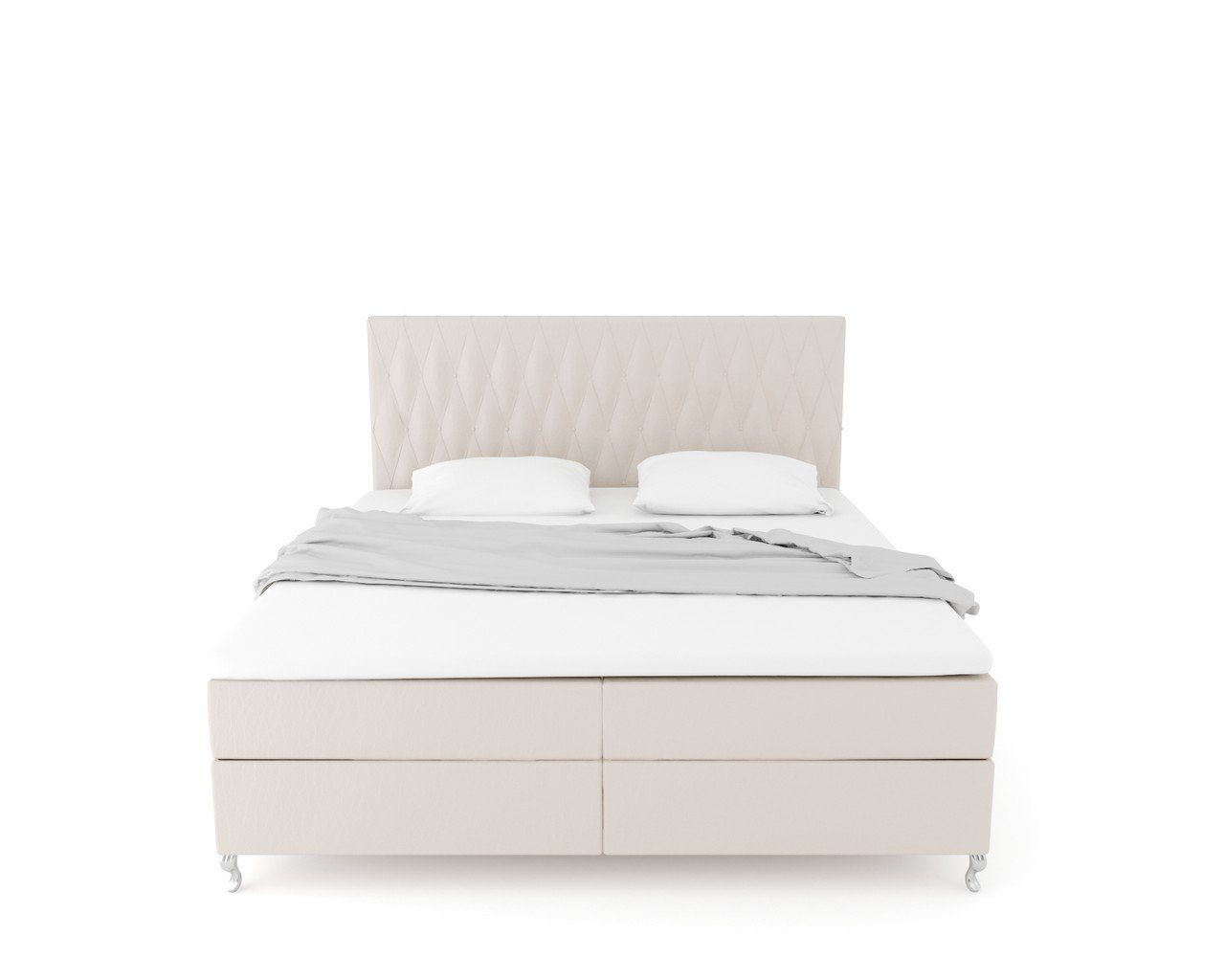 Sofa Dreams Boxspringbett Vanaveral (Designerbett Bett, 6 Teile), Bett in Kunstleder oder Samtstoff, Matratze, Topper, mehrere Liegemaße