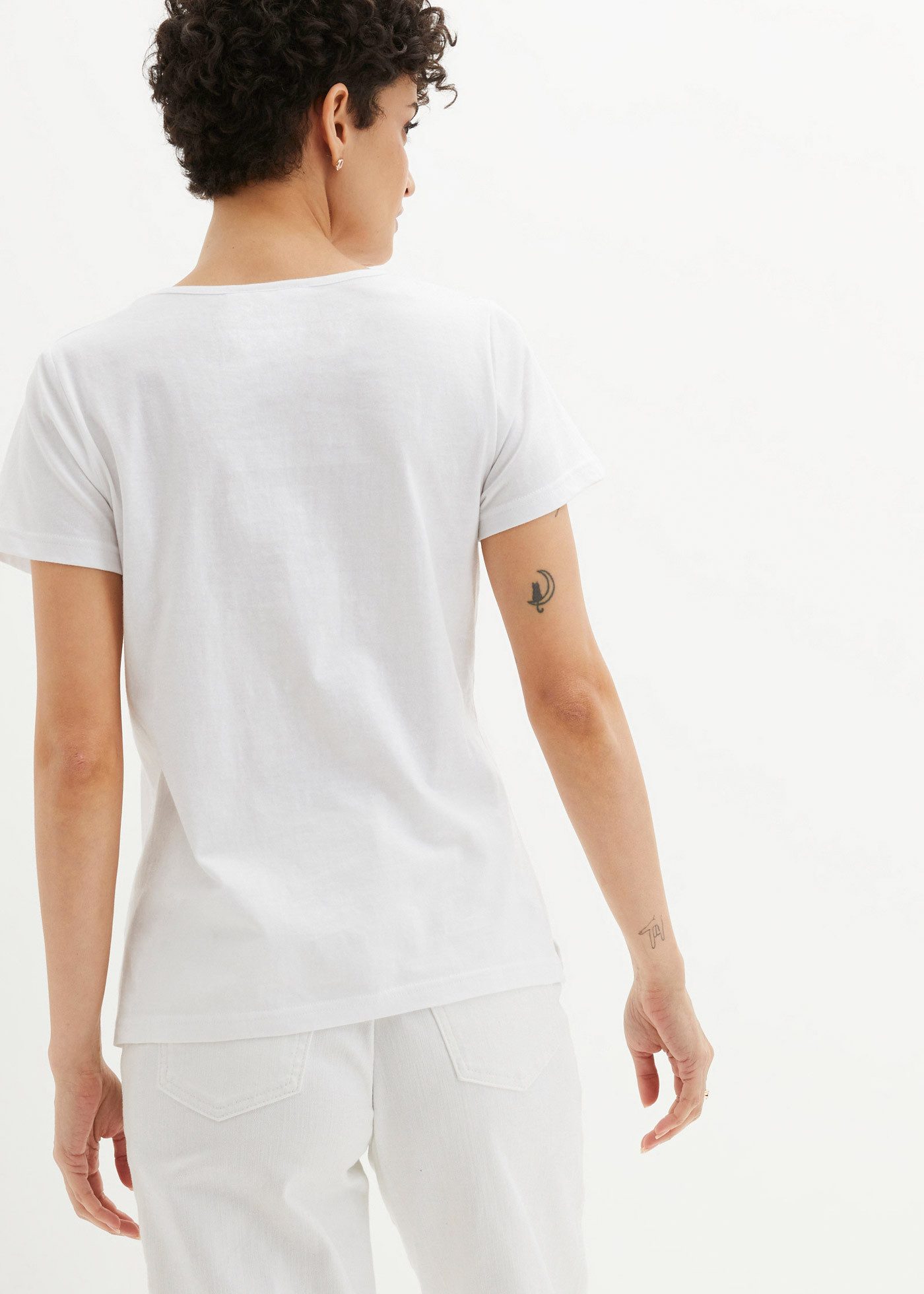 bonprix T-Shirt lockere Passform, Kurzarm-Design, weiter Rundhalsausschnitt