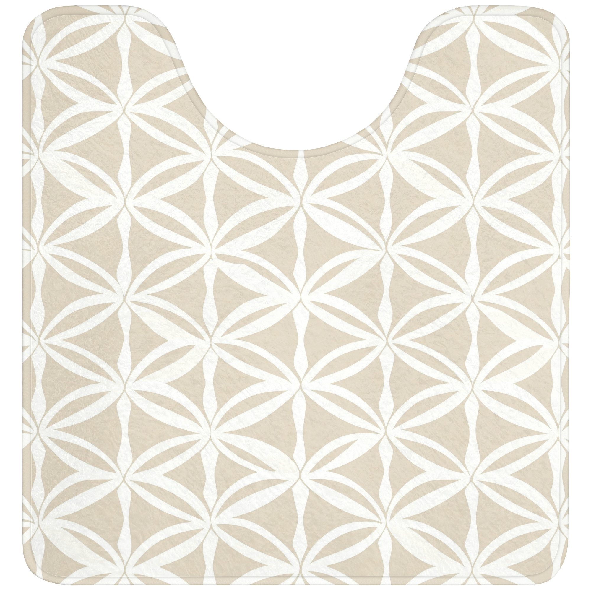 OnlyWow WC-Vorleger Motiv - Modern - Beige, Höhe 10 mm, Polyester, U-Form, Vorleger mit Ausschnitt, Toilettenvorleger, Toilettenteppich