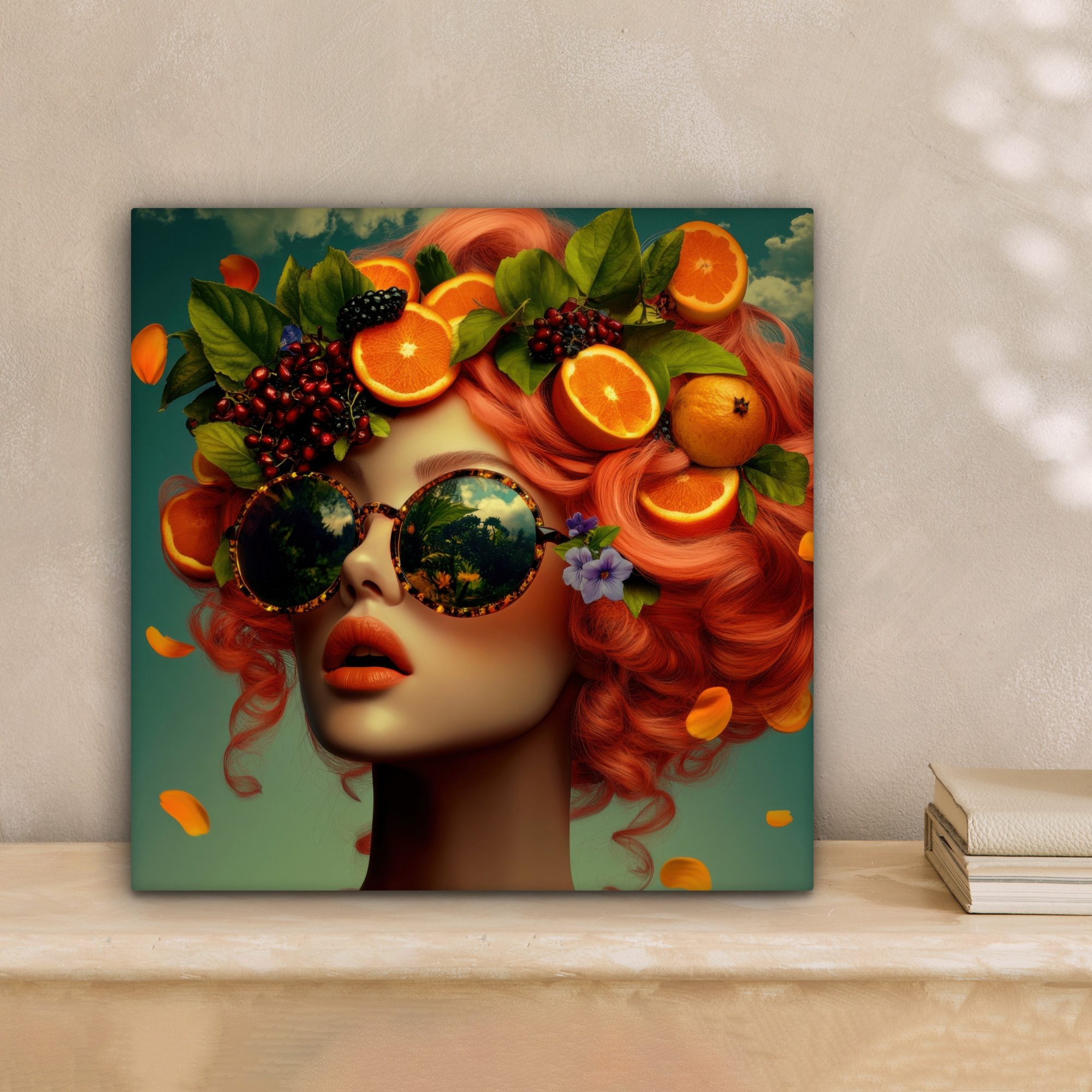 OneMillionCanvasses® Leinwandbild Weiblich - Orange - Beere - Orange - Küch günstig online kaufen
