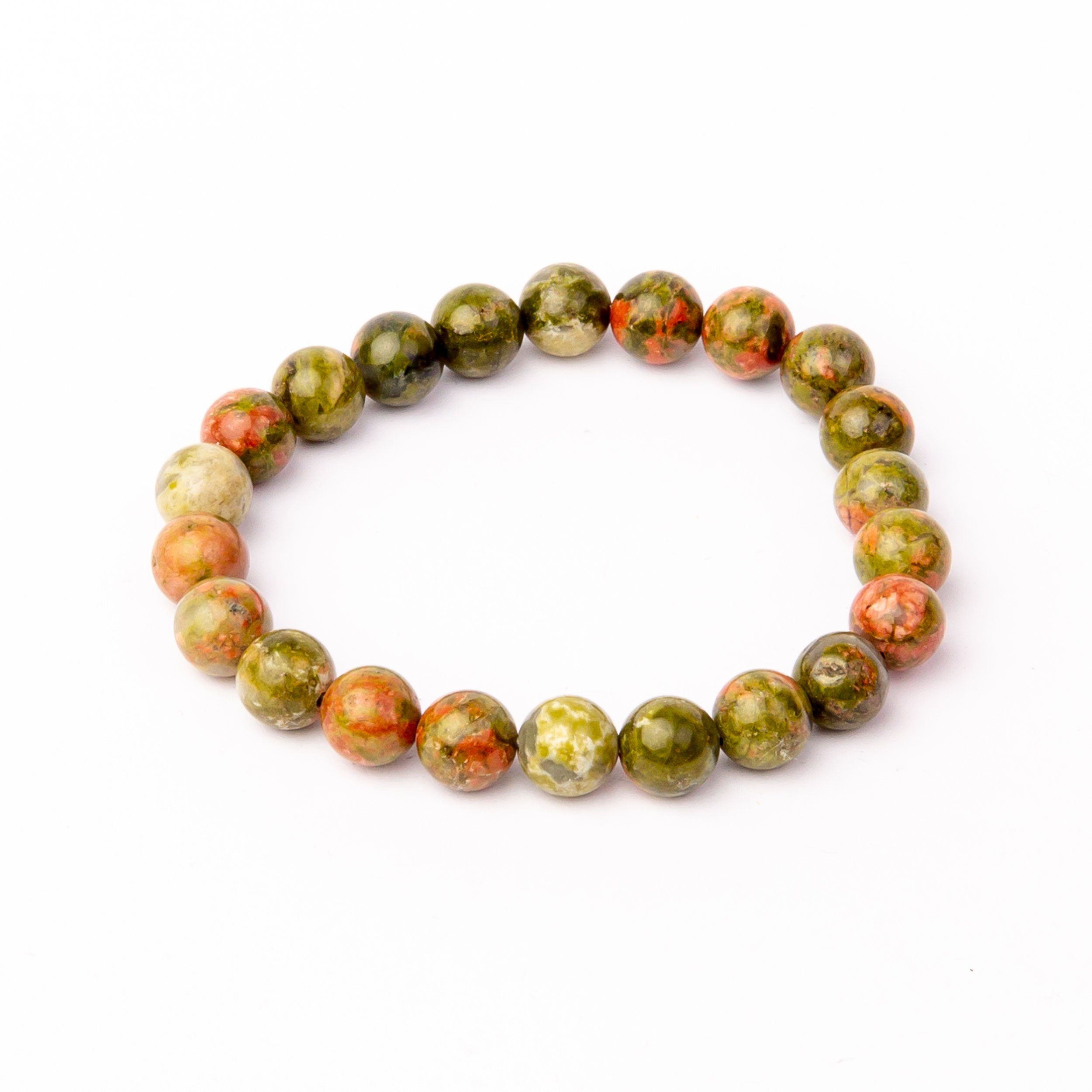 mm oder Armband Naturstein, Edelstein Made in 8 Unakite mm, Chakrastein, Vascavi Perlenarmband, 6 Germany,