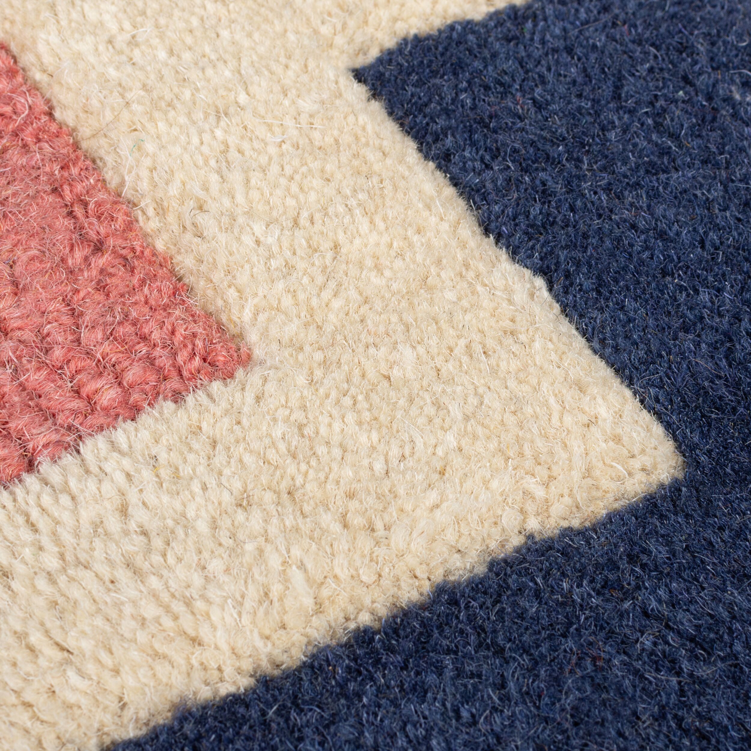 FLAIR RUGS Wollteppich Retro Blocks mit Hoch-Tief-Effekt, rechteckig, Höhe: 10 mm, handgeschnitzter Wollteppich,Wohnzimmer, Schlafzimmer, Esszimmer