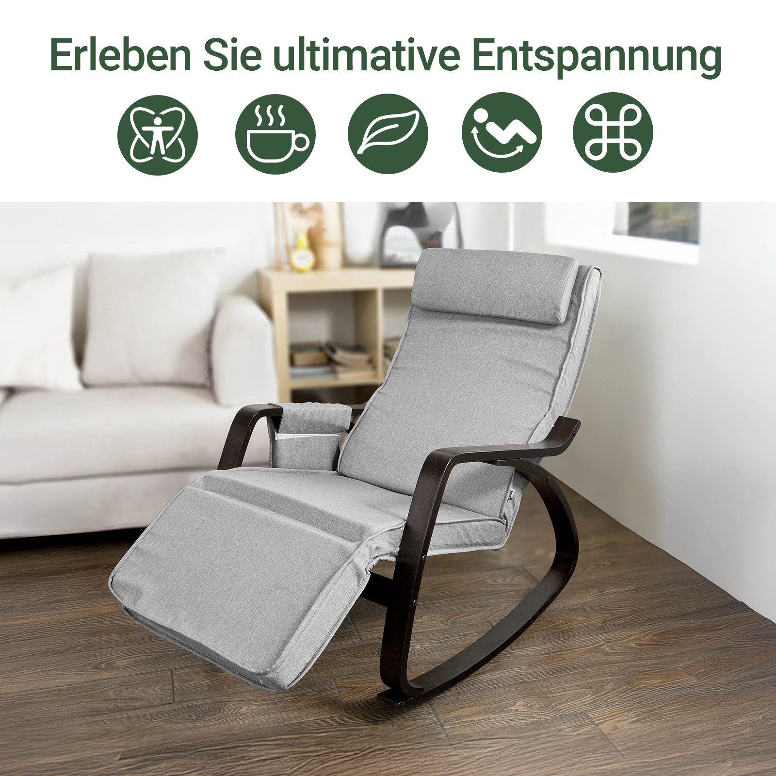 SoBuy Schaukelstuhl FST20, Gepolsterter Schaukelsessel für Wohnzimmer & Sch günstig online kaufen