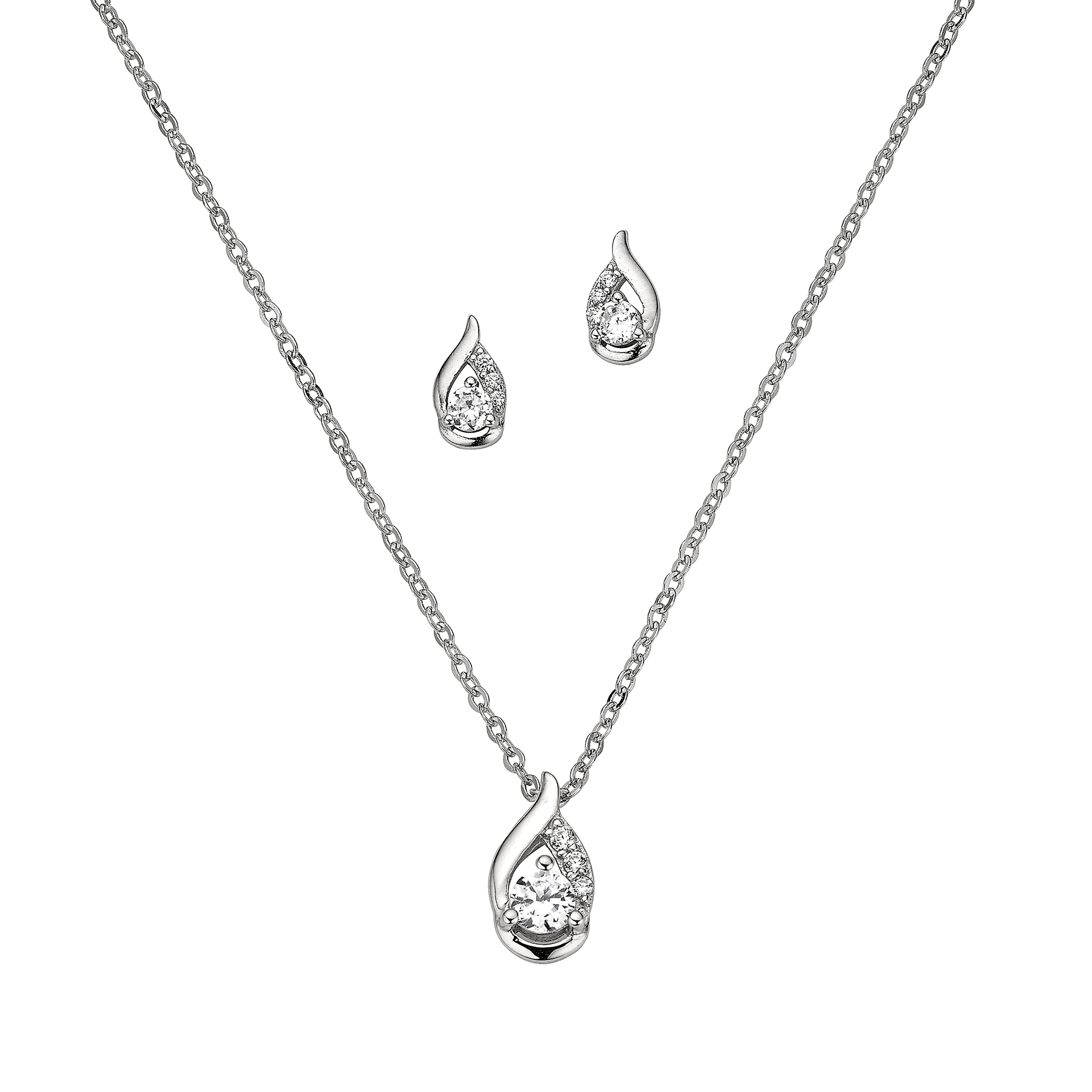 Ohrring und Ketten Set Multipack Schmuck Geschenk Silber 925 Halskette Ohrstecker