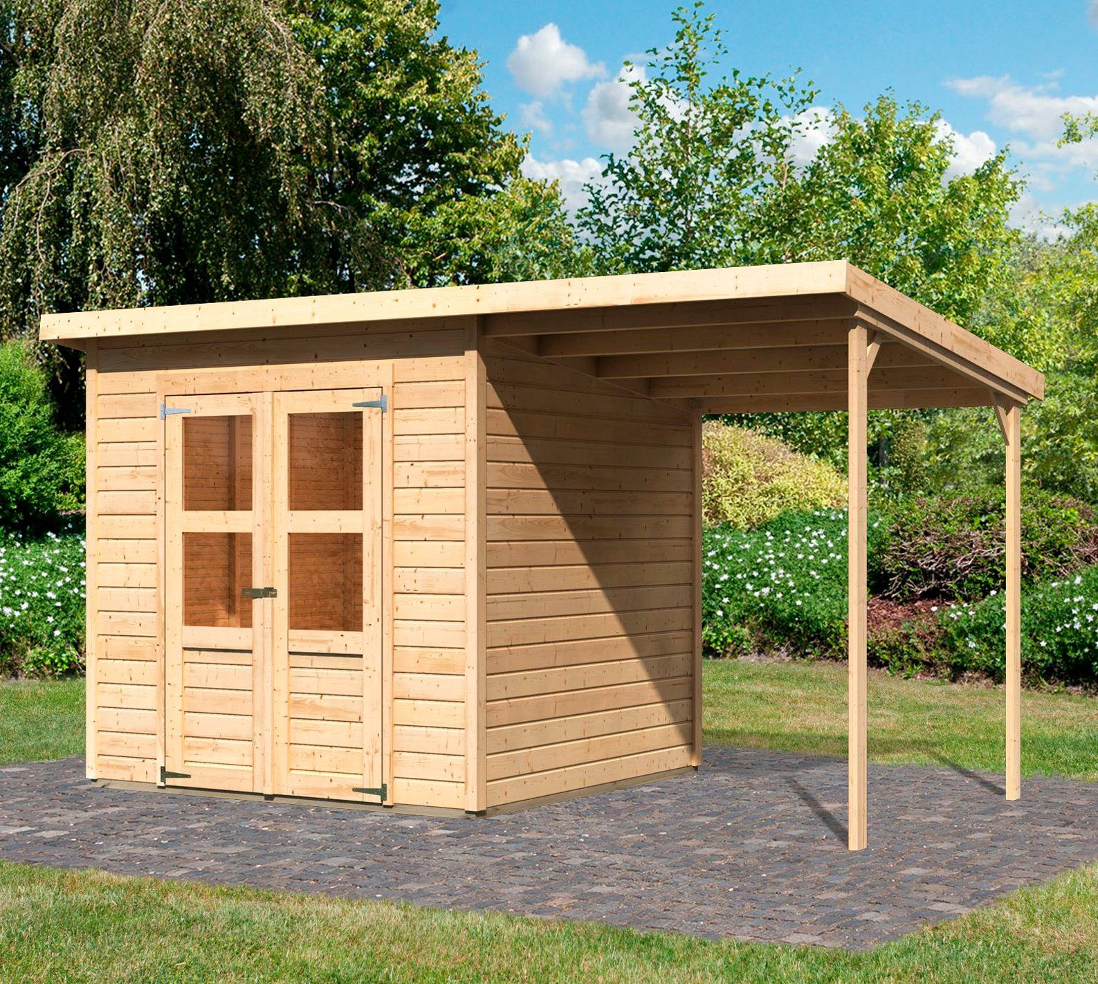 Karibu Gartenhaus Merseburg 4, BxT: 390x236 cm, (Set)