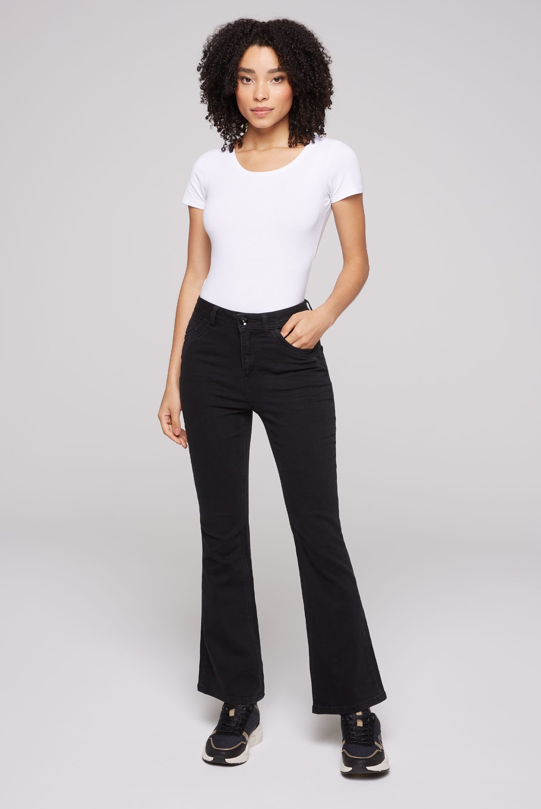 SOCCX Regular-fit-Jeans mit hoher Leibhöhe