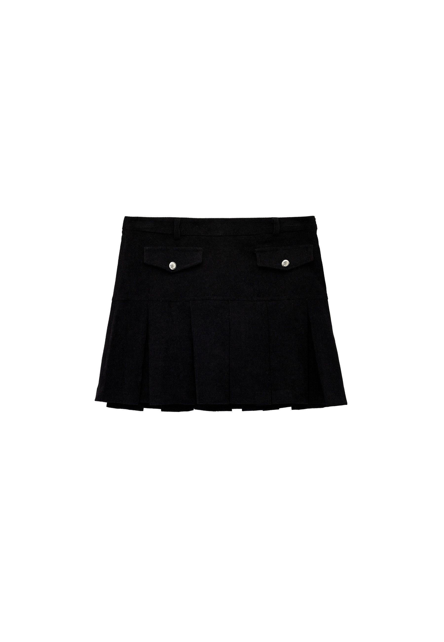 Rock & Leggings Dickes Plissee Mit Metall-Accessoires Minirock