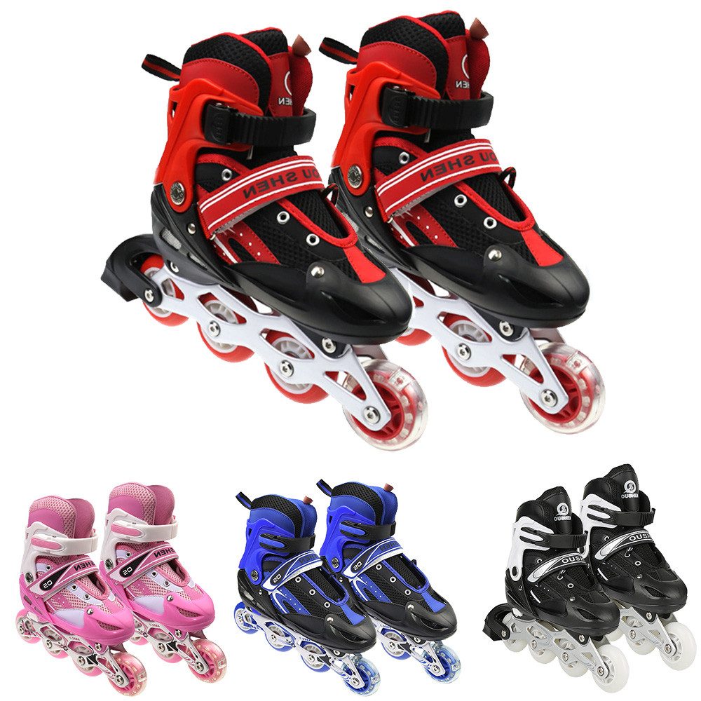 JEOBEST Роликовые коньки Verstellbare Inline Ролики für Kinder und Erwachsene, leichten Rollschuhe mit leuchtenden LED Wheels