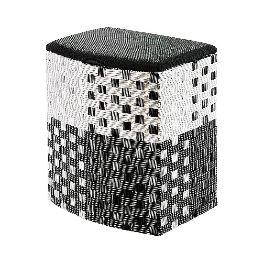 Kobolo Wäschekorb Wäschebehälter - Nylon - schwarz-weiß - 44x32x52cm (mit D günstig online kaufen