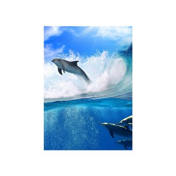 liwwing Fototapete Fototapete Delfin Meer Welle Tropfen Sonne Wasser liwwing no. 531, Meer