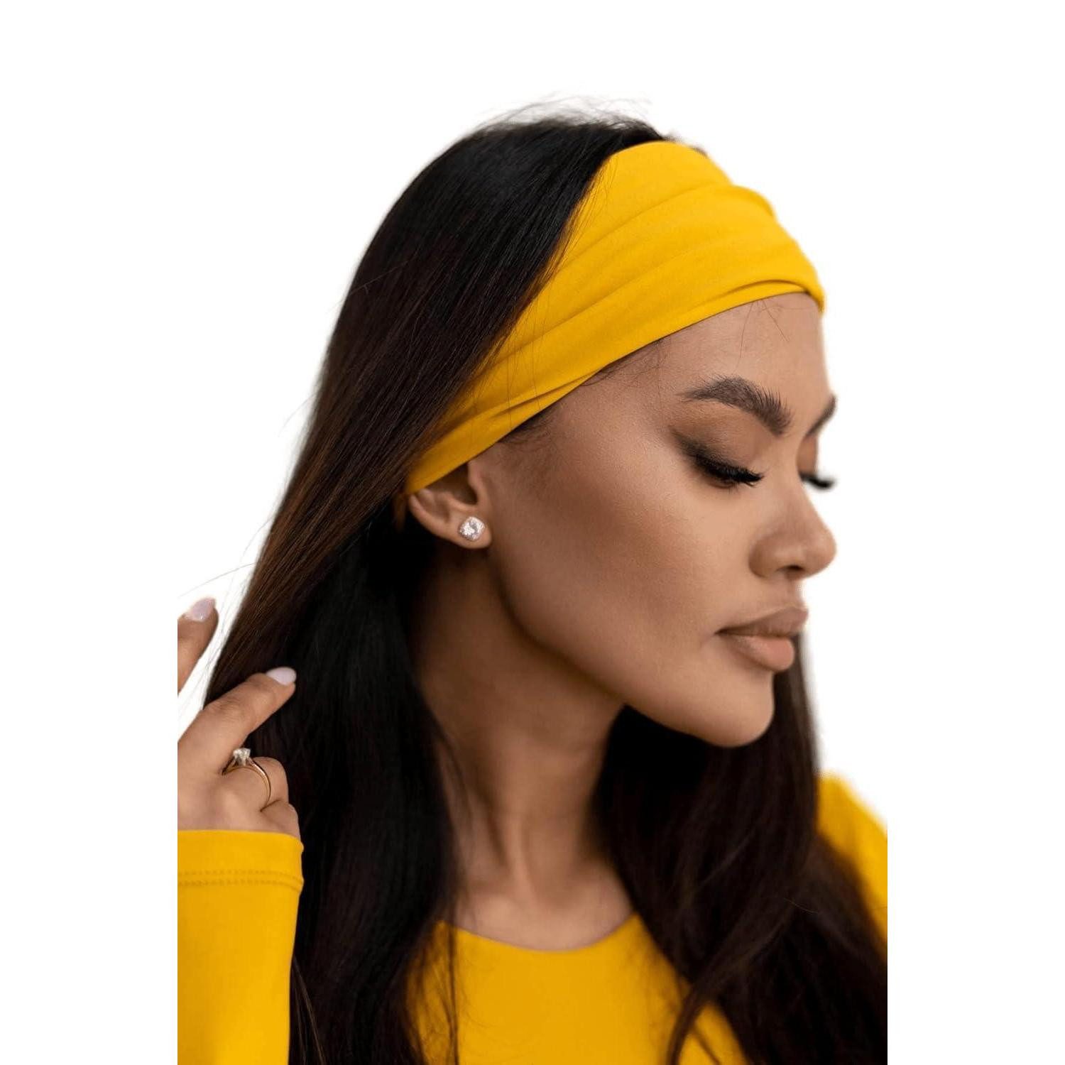Haarband Stirnband Damen Haarband Haarreifen Gelb 1 stück (1er Pack)