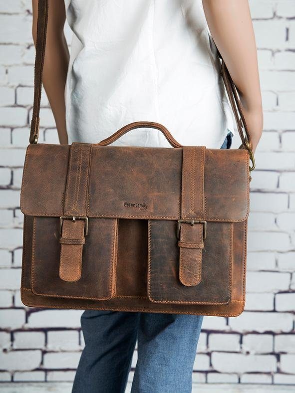 GreenLand Nature Aktentasche Montenegro, aus Rindsleder im Vintage Look günstig online kaufen