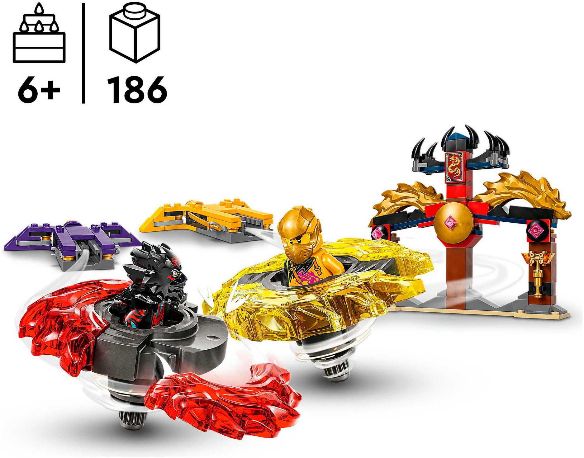 LEGO® Drachen-Spinjitzu Battle Pack (71826), LEGO Ninjago Konstruktionsspielsteine, (186 St), Made in Europe
