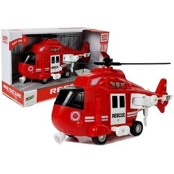 efaso Spielzeug-Hubschrauber Hubschrauber mit Haken/Trage/Seilwinde - Helikopter Spielzeug in rot