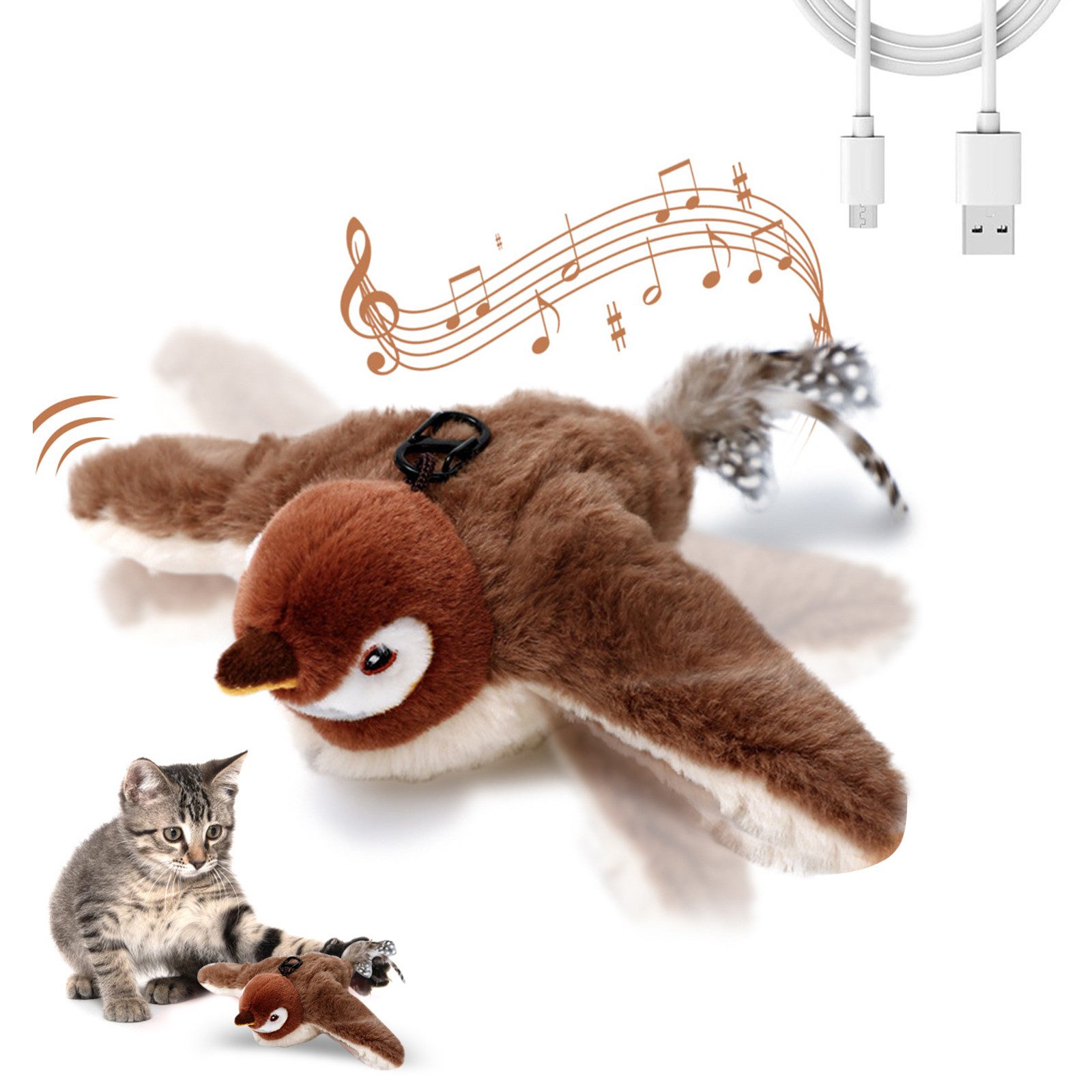 BlingBin Tier-Intelligenzspielzeug Katzenspielzeug Vogel Fliegt Elektrisch, günstig online kaufen