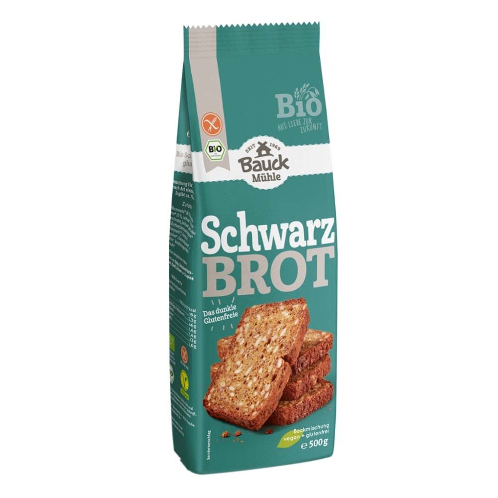 Bauck Mühle Fertiggericht Brotbackmischung - Schwarz Brot 500g