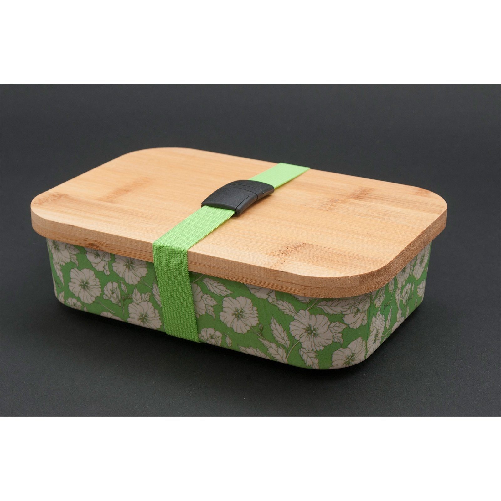 Neuetischkultur Lunchbox Brotdose Kunststoff/Holz, Vesperdose Kunststoff, Natur Holz, Brotbox Sandwichbox (1-tlg), Lunchbox Grün, Brotzeitdose