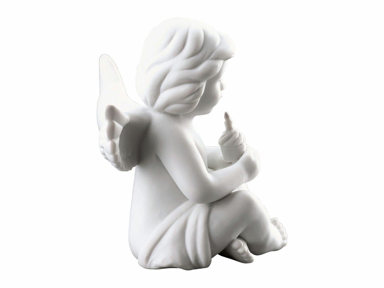 Rosenthal Dekofigur Engel mittel weiss matt m. Geburtstagskuchen 10cm, Figuren