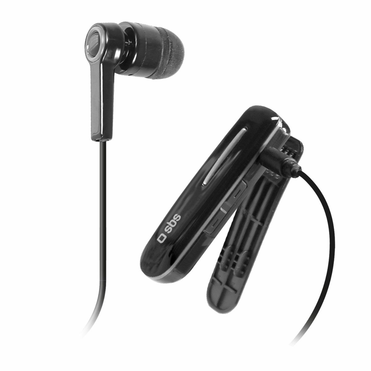 sbs TECLIPHEADSETBTK Bluetooth-Kopfhörer (Bluetooth, Kabelloser Kopfhörer mit Clip und Multipoint)
