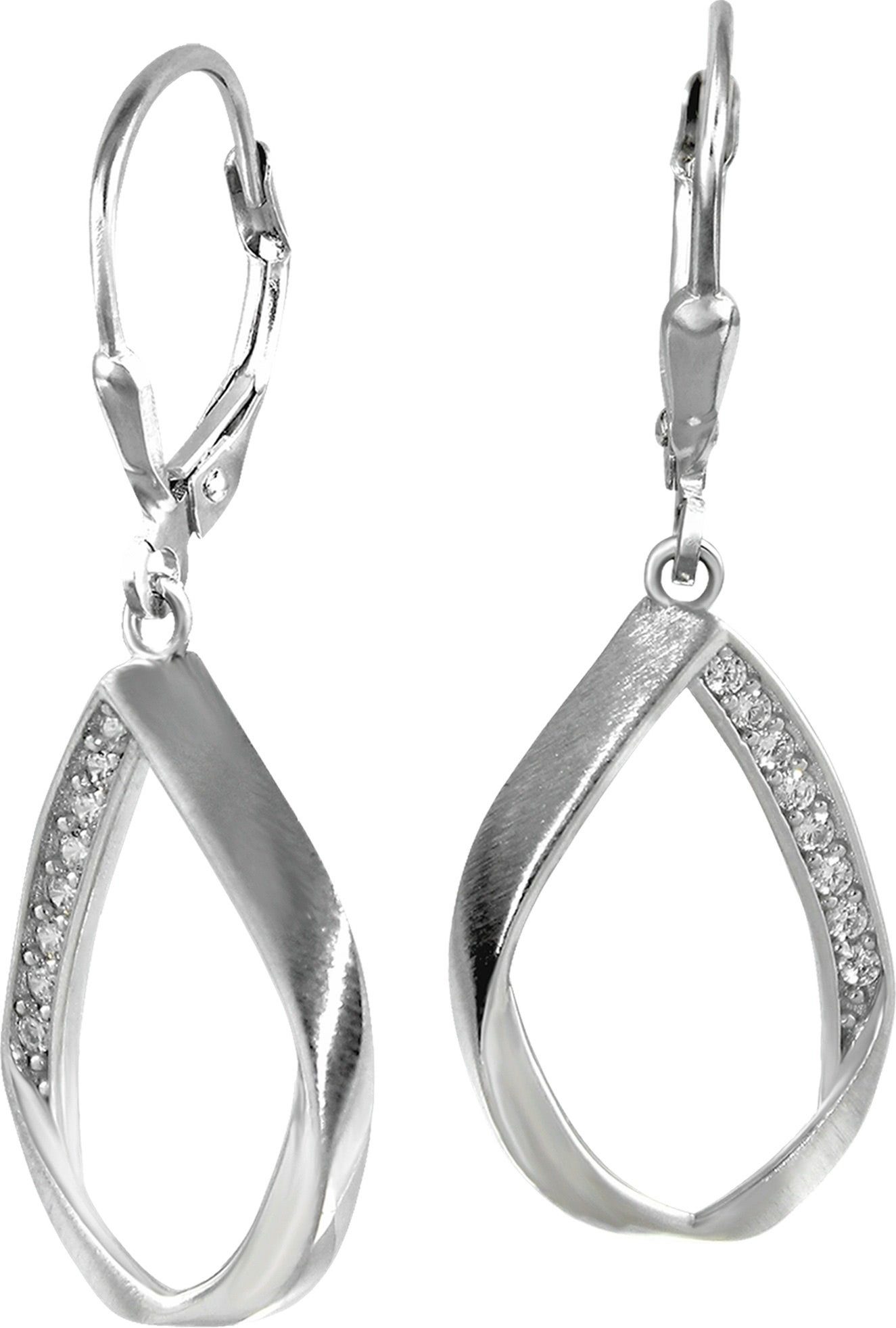 SilberDream Paar Ohrhänger SilberDream Damen Ohrhänger 925 Ohrringe (Ohrhänger), Damen Ohrhänger Swing aus 925 Sterling Silber, glanz, matt, Farbe: sil