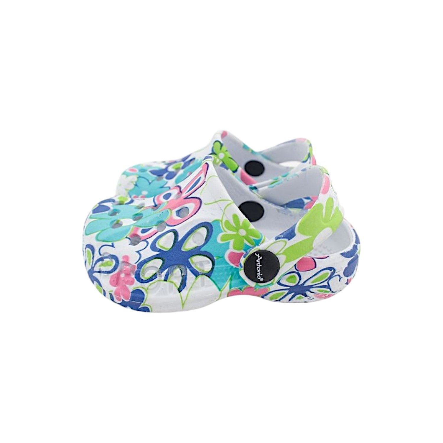 VewoTex Baby & Kinder Clogs mit Blumenmuster » günstige Kinderschuhe Clog (1 Paar Clogs, Kein Set) Kinder Badeschlappen » Badelatschen mit Riemen & Cut-Outs