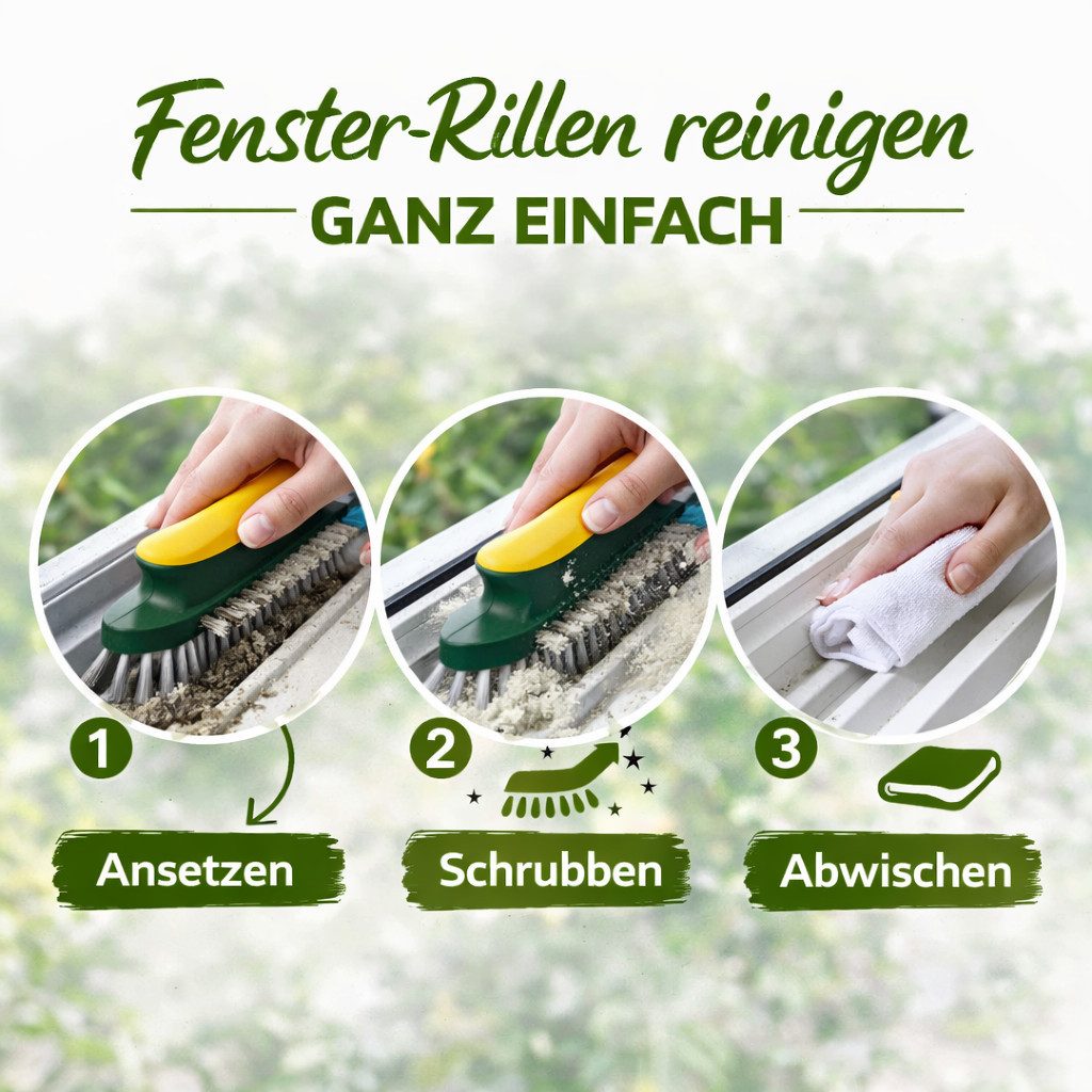 ZUKUNFTSENKEL Fugenbürste Fensterrahmen Bürste Fensterrillen Bürste für Fenster, Fenster, Fensterrahmen, Ecken, Fugen, Dusche & Fliesenfugen, (2-tlg), Fenster,  – Bild 3 von 5