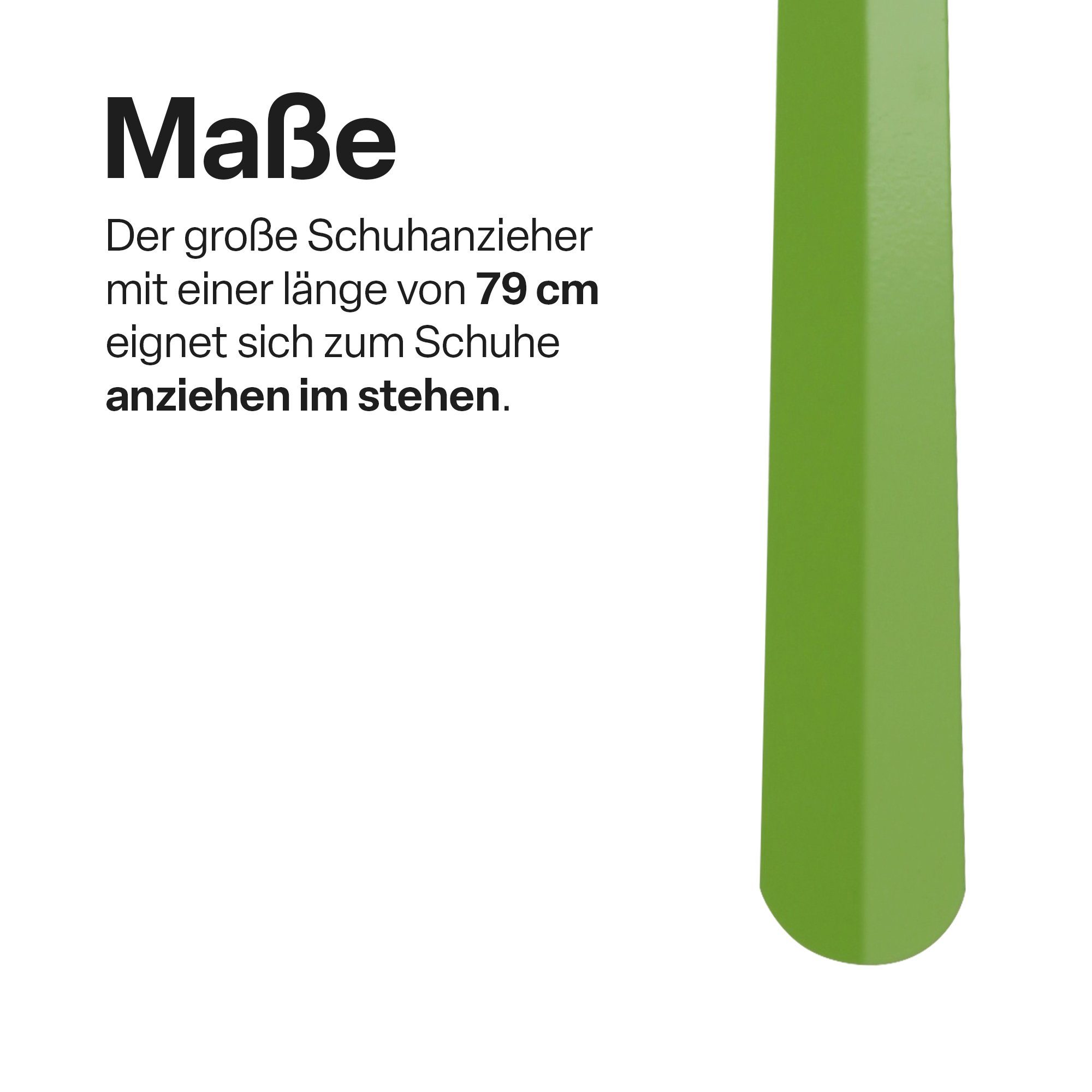 Bestlivings Schuhlöffel 3er-Set (16,5cm, 58cm, 79cm), Metall, stabil, mit Öse zum Aufhängen, ergonomisch gebogene Form – Bild 2 von 5
