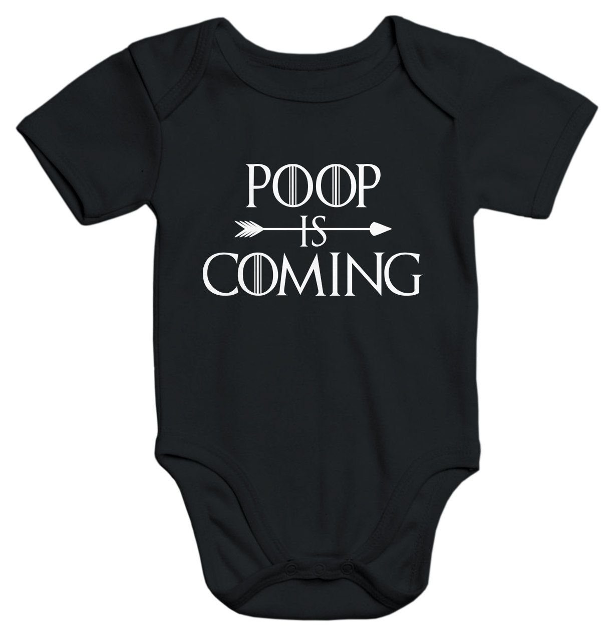 Body Kurzarm Baby Body Poop Is Coming lustig Spruch Baby Onesie