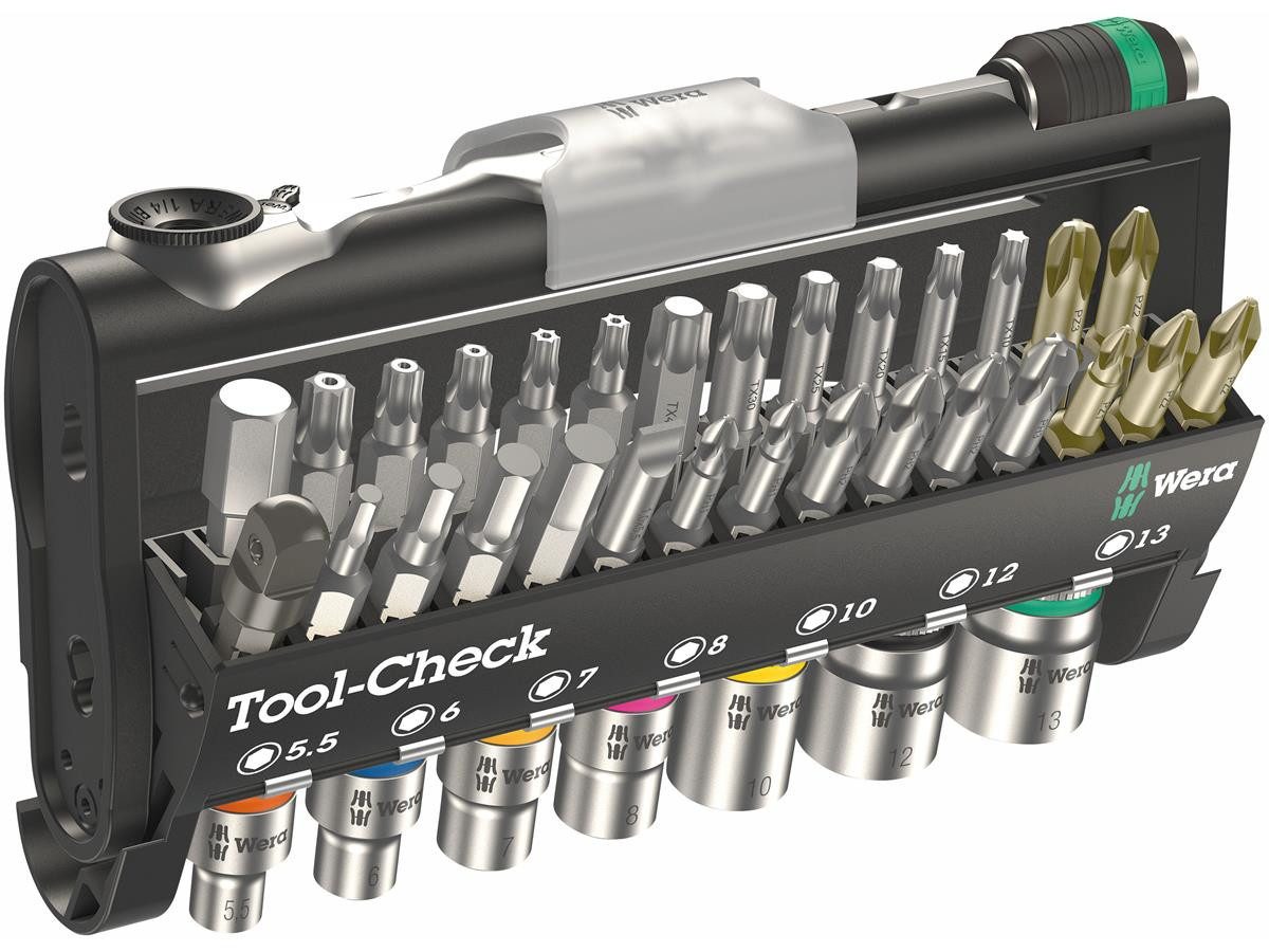 Wera Werkzeugset Wera Tool-Check 1 SB, mit Bit-Ratsche und Bits, 38 tlg.