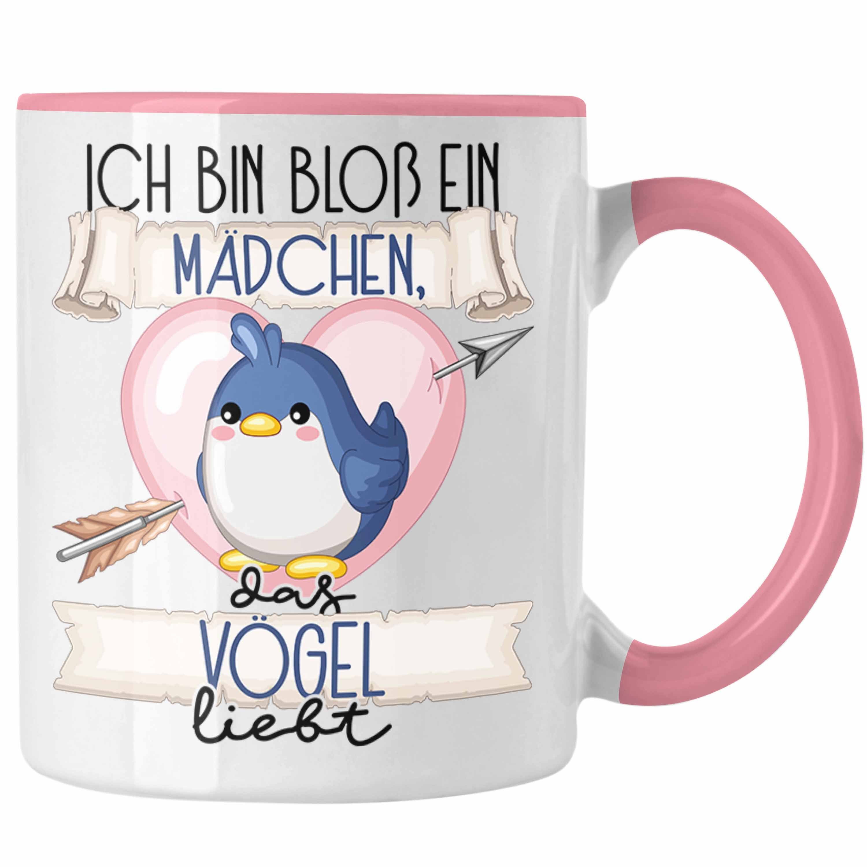 Trendation Tasse Vogel Tasse Geschenk Frauen Ich Bin Bloß Ein Mädchen Das Vögel Liebt V Rosa