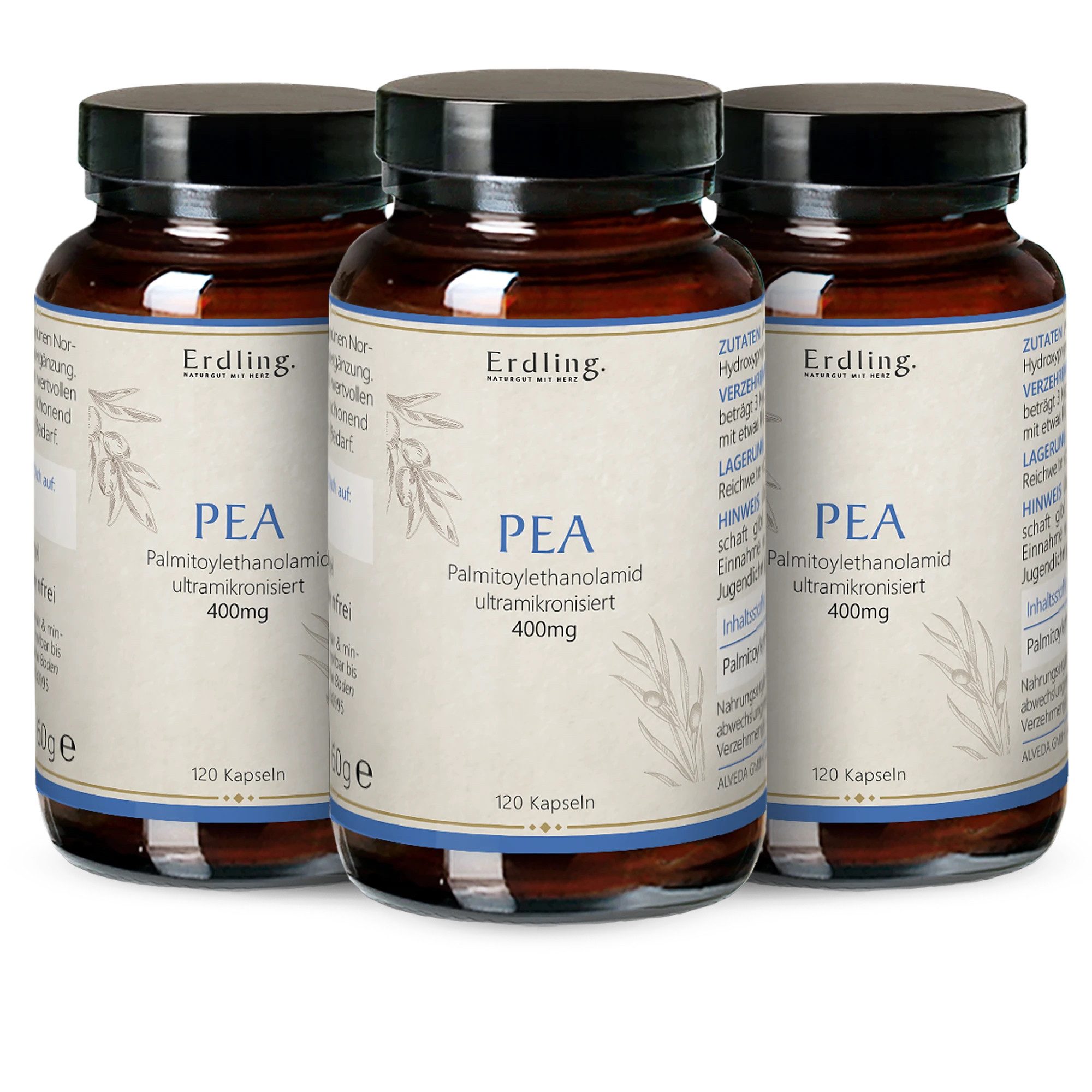 Waldkraft. Erdling PEA Kapseln, mit 400 mg PEA mit 98 % Reinheit – Vegan und ohne Zusatzstoffe à 360 St., 180 g
