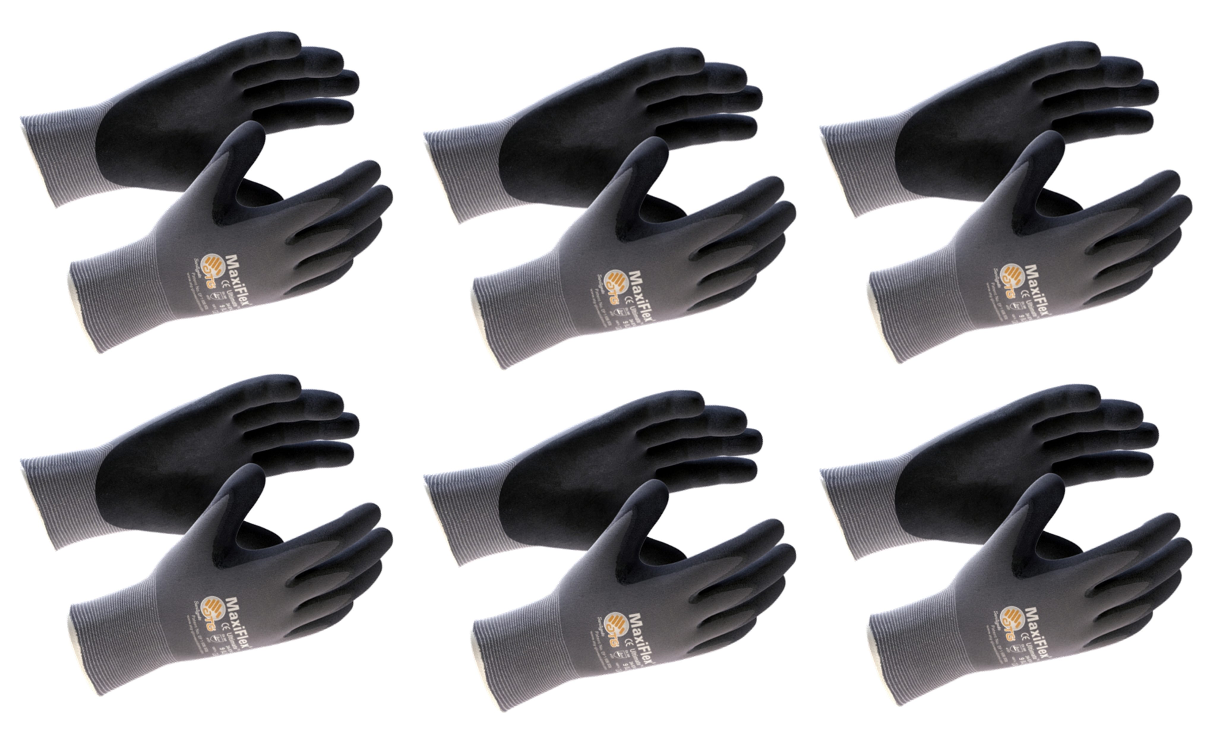 ATG Arbeitshandschuh-Set ATG 34-874 Nylon-Strick Schutzhandschuhe Maxi-Flex Ultimate (6-St)