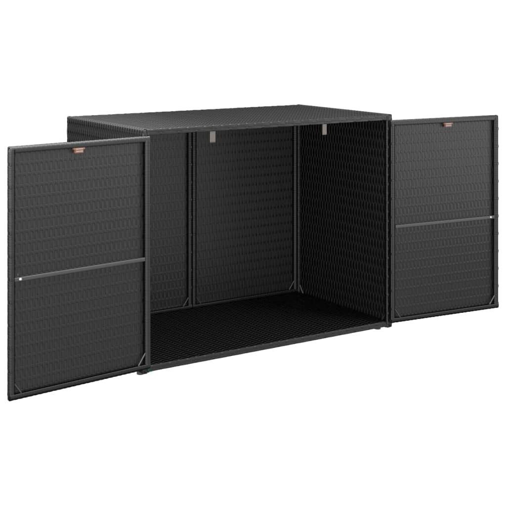 vidaXL Garten-Geräteschrank NA Gartenschrank Schwarz 100x55,5x80 cm Polyrattan Terrasse Balkon Ver