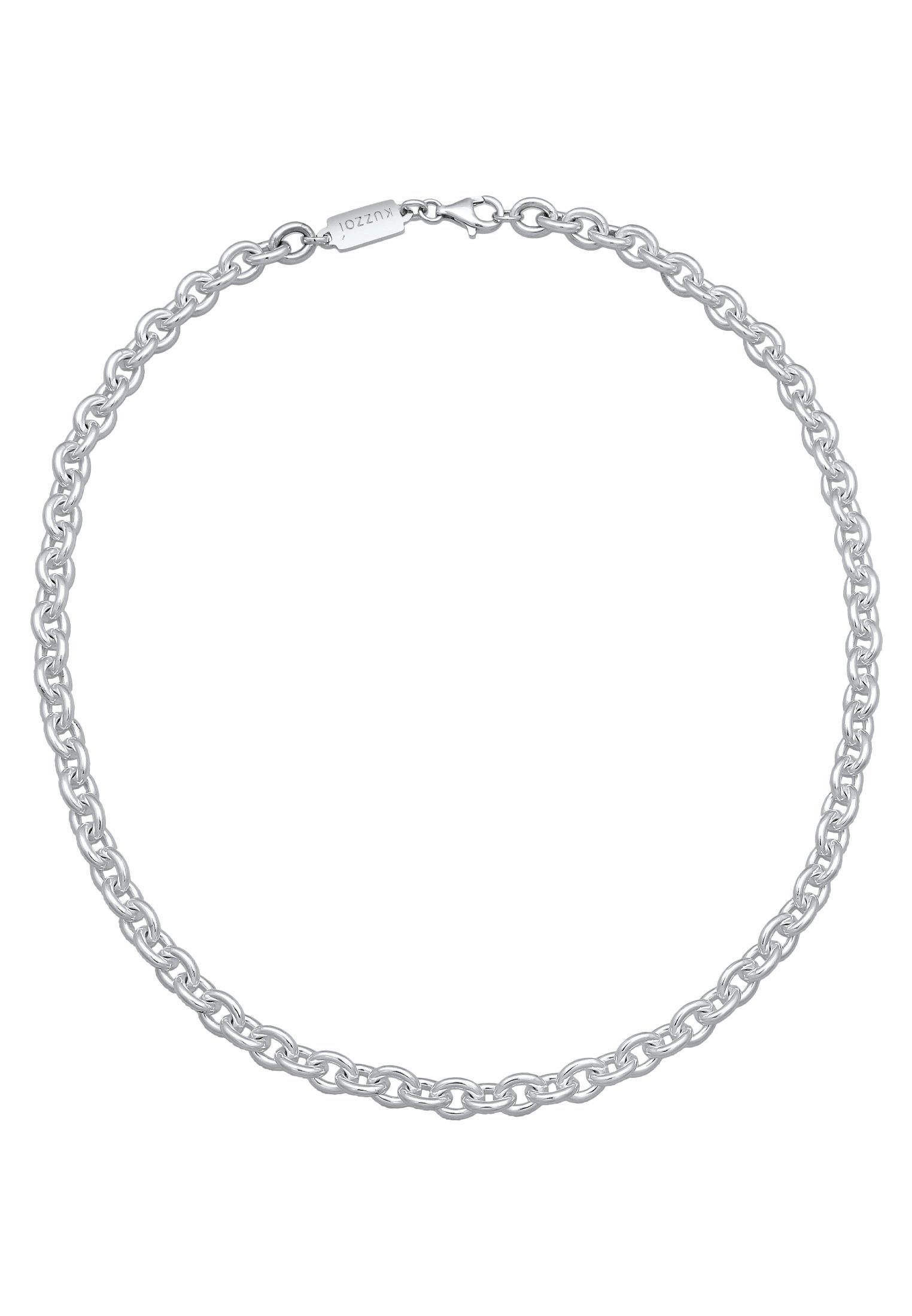 Kuzzoi Elegant Herren Unisex Rundanker 925 Silberkette Modern Silber