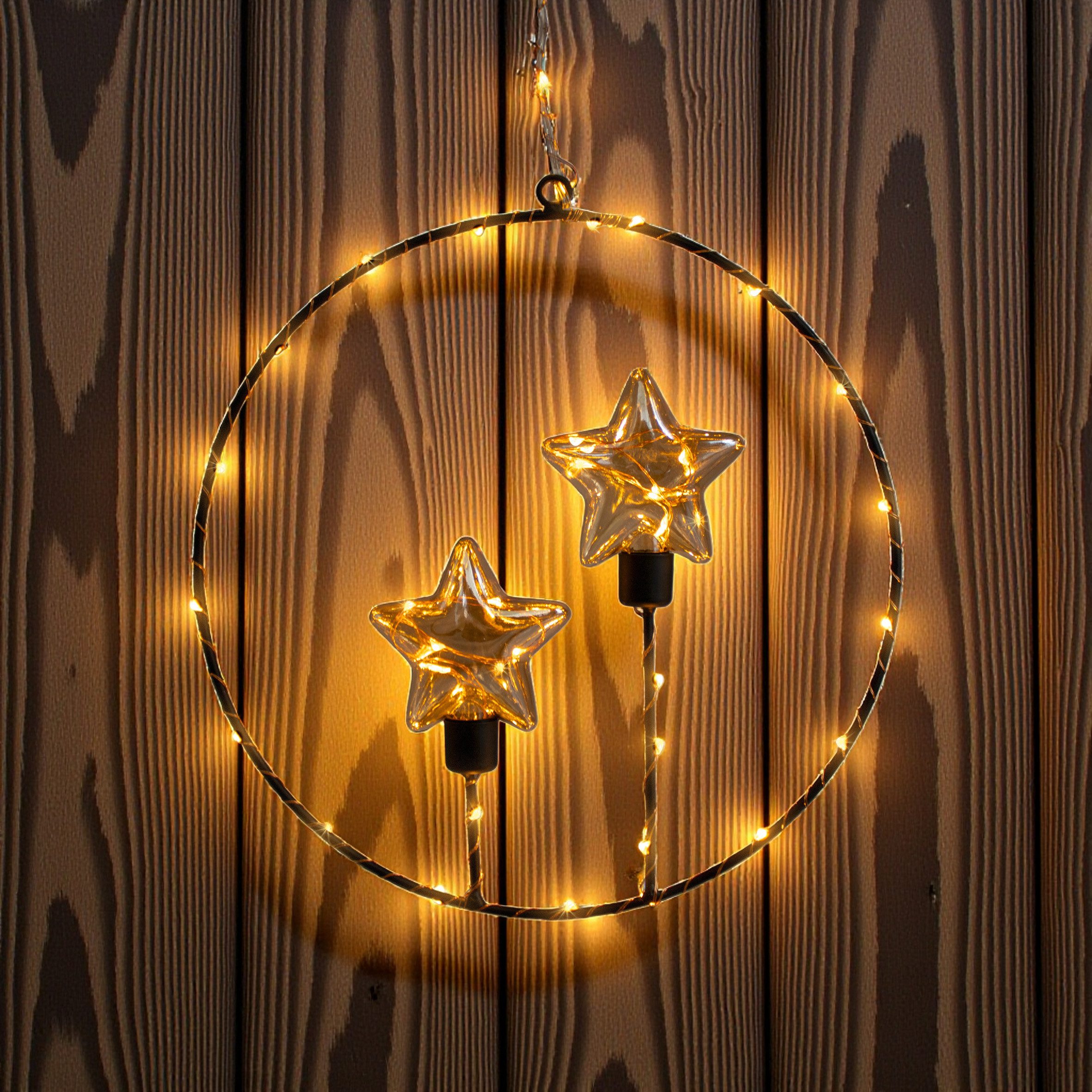 Spetebo LED-Dekofigur Metall Dekoring mit 42 LED in soft gold - 28 cm (Anza günstig online kaufen