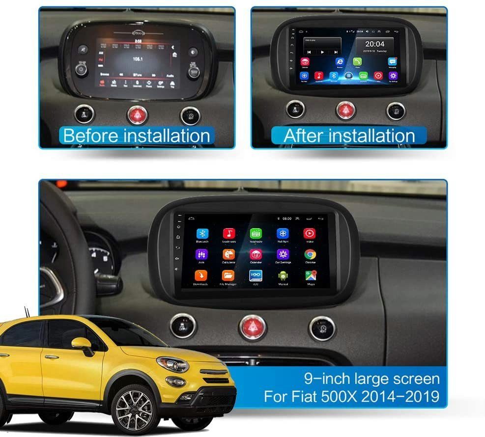 Autoradio Autoradio 11 für 500X FIAT 2014-2019 GPS 9 Android Navi zoll GABITECH