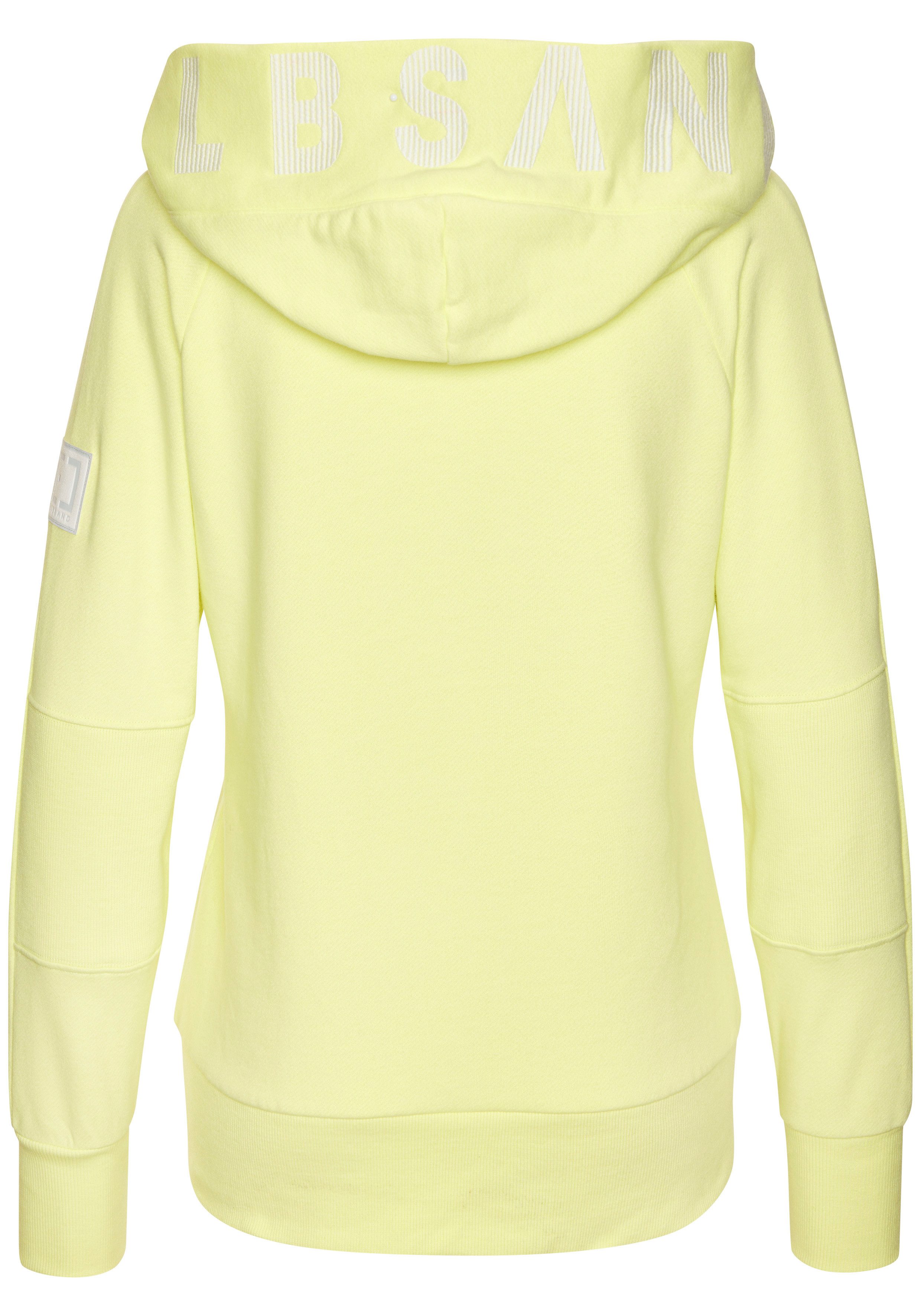 Elbsand Kapuzensweatjacke Kelina mit Logostickerei auf der Kapuze, bequeme Freizeitjacke mit Taschen