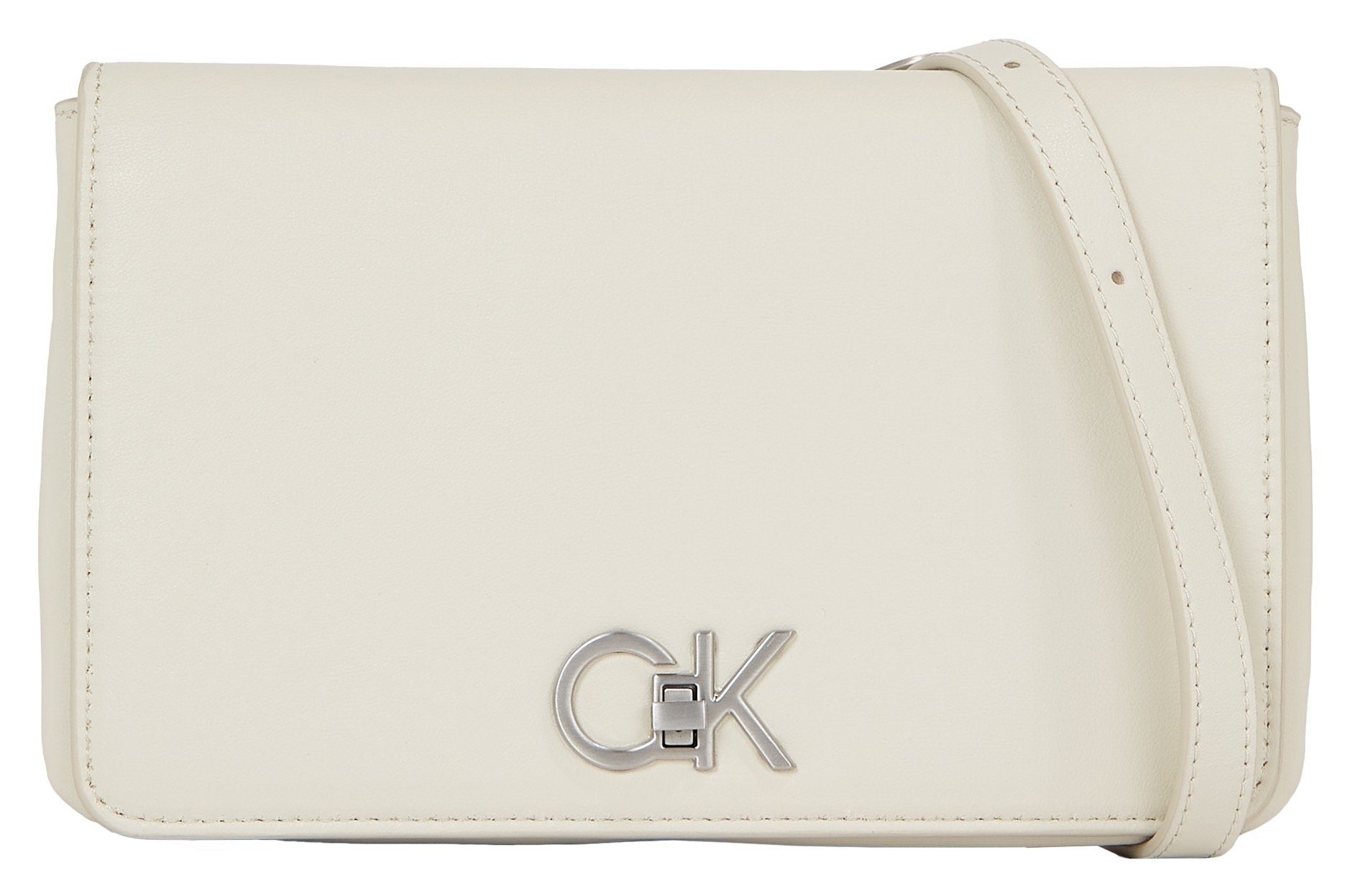 Calvin Klein Umhängetasche RE-LOCK DOUBLE GUSETT XBODY, mit CK-Emblem vorne