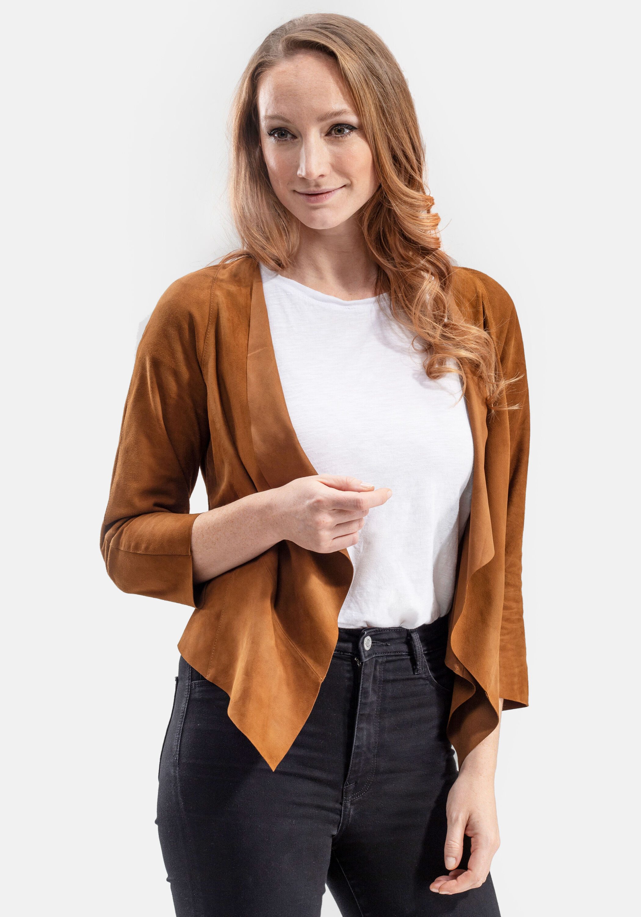 18N62 Boleroblazer NECHARMOISE (1-tlg) aus Ziegenvelours günstig online kaufen