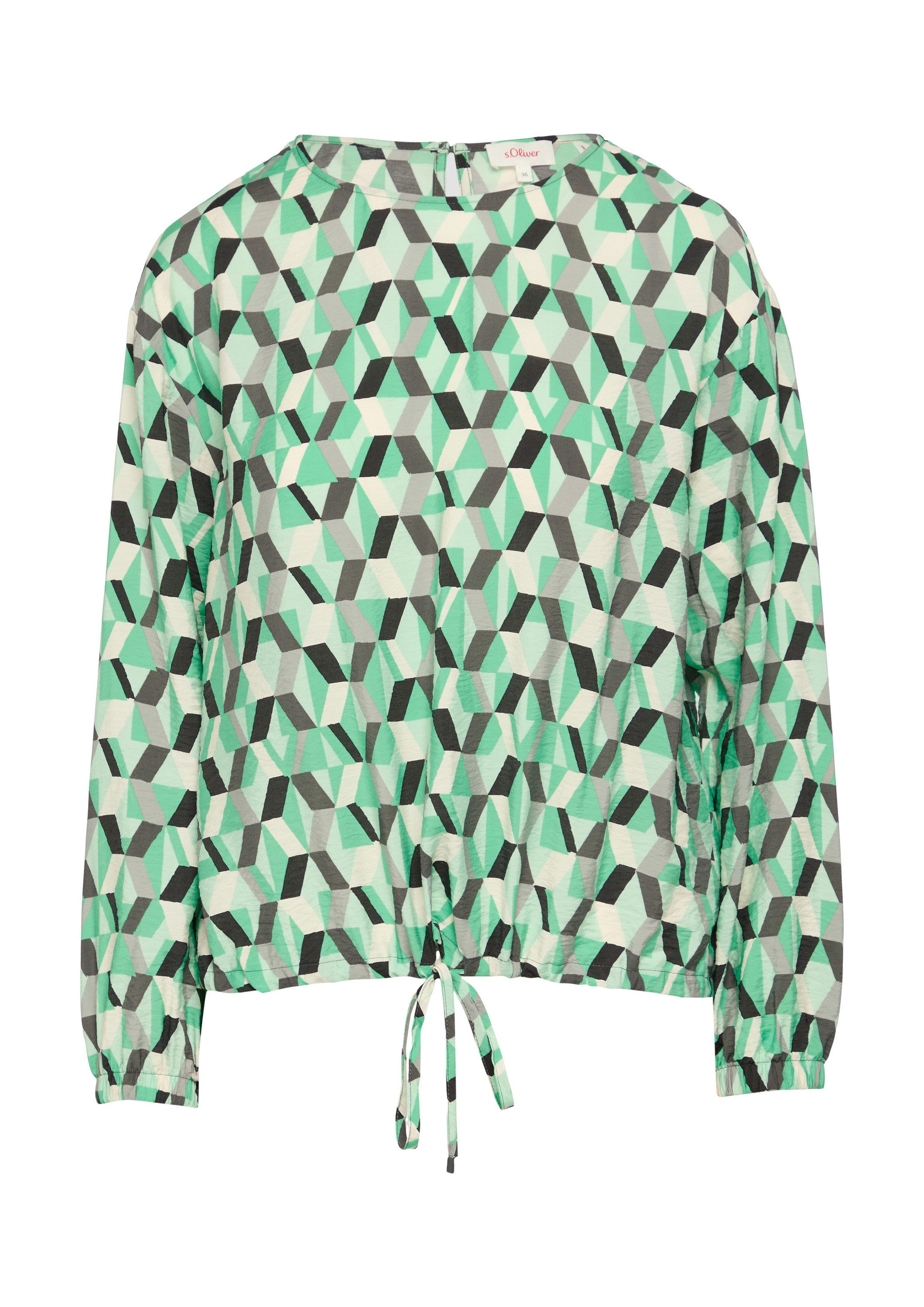 s.Oliver Langarmbluse Bluse Viskosemix-Bluse in O-Shape günstig online kaufen