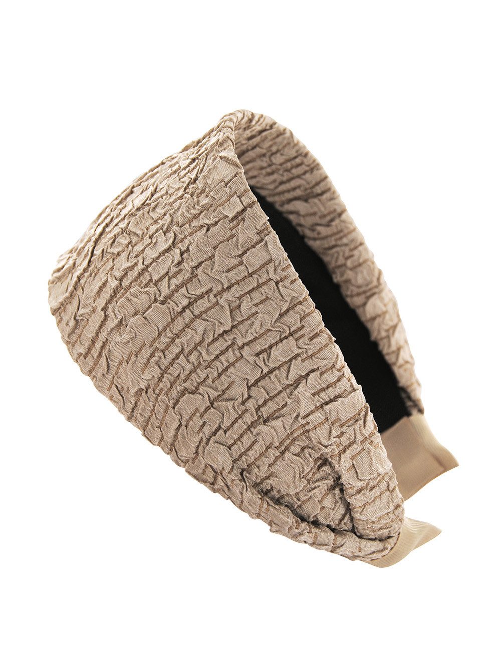 axy Haarreif Breiter Haarreif aus Crinkle Stoff, Damen Breiter Haarreif Haarband Haarreifen