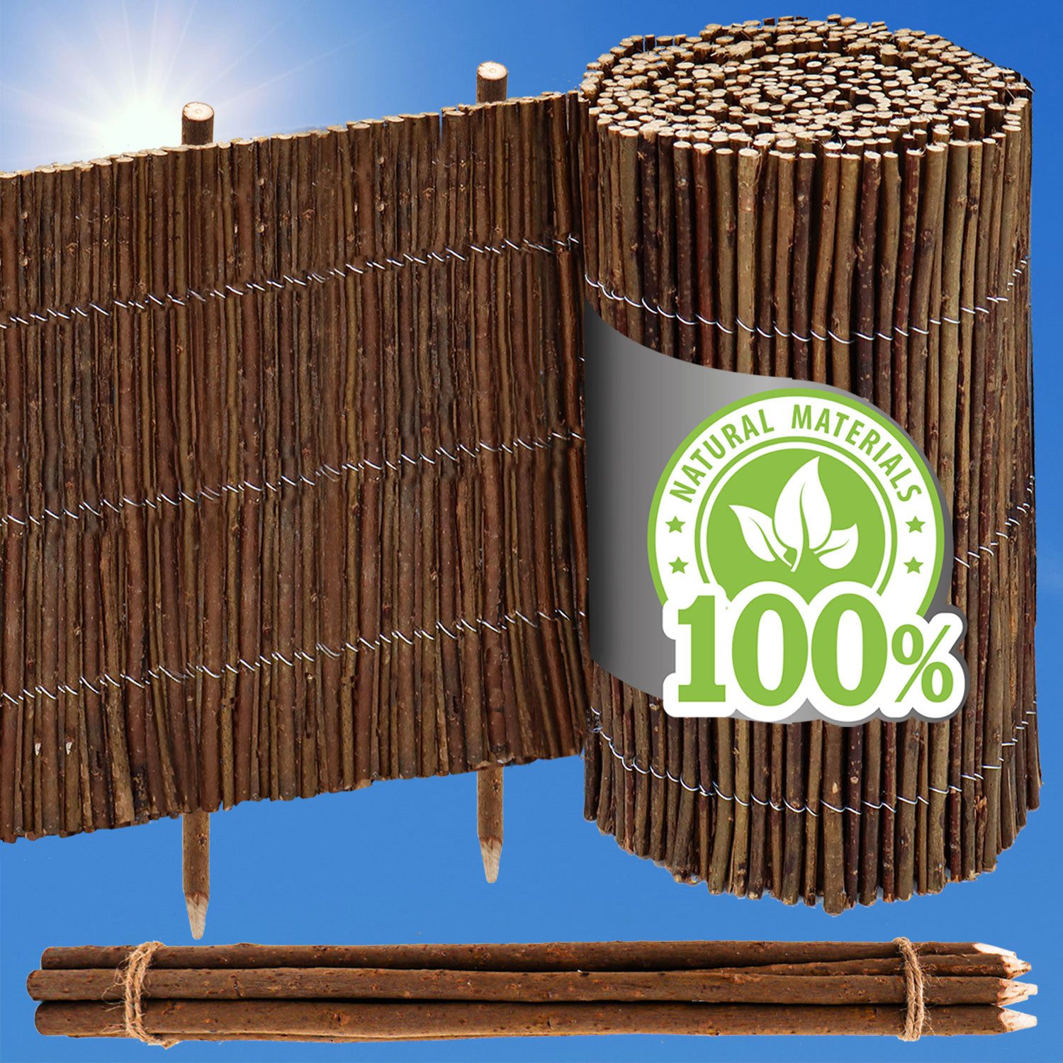urfence Zaun 300x30 Beeteinfassung Weide Rollborder günstig online kaufen