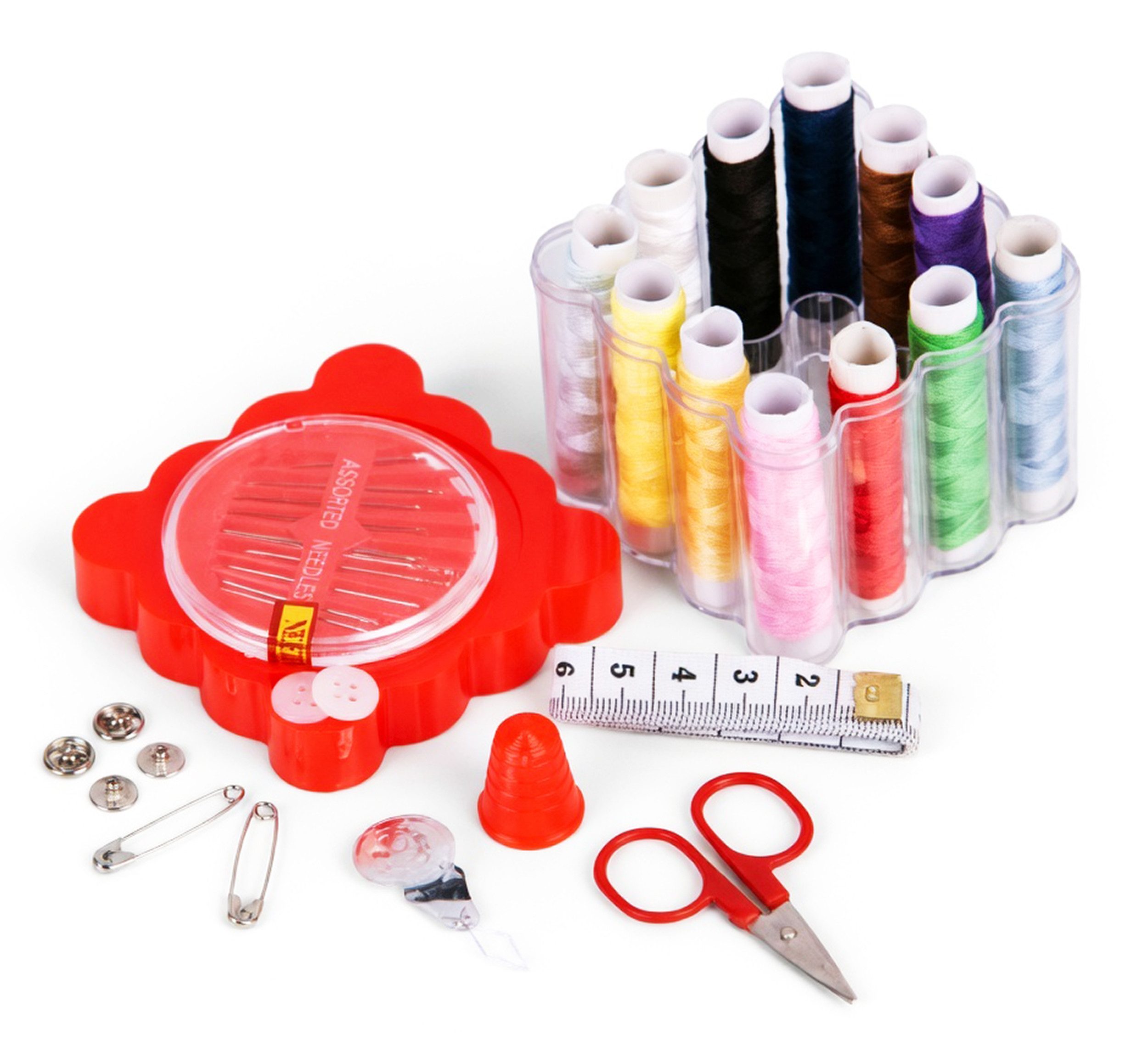 EDCO Nähkästchen NÄHSET 39tlg NÄHBOX Reisenähset Nähkorb Nähzeug Nadeln Garn 68, Nähzubehör Schere