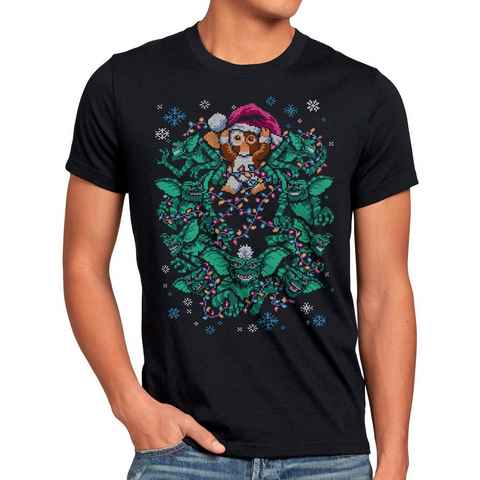 style3 Print-Shirt Herren T-Shirt Gizmo gremlins xmas weihnachten weihnachtspullover pulli ugly sweater strick