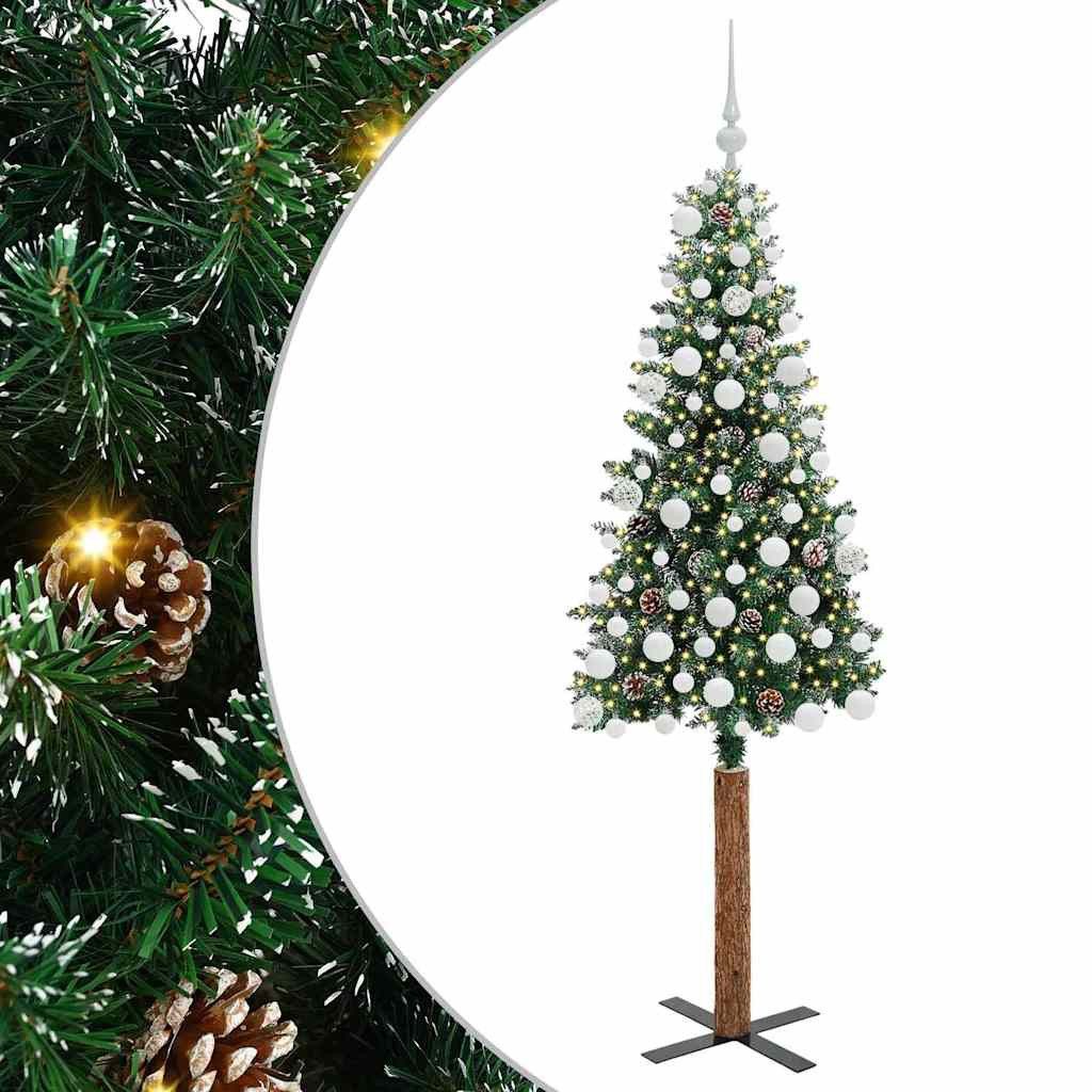 vidaXL Künstlicher Weihnachtsbaum Schlanker Weihnachtsbaum Grün 180 cm