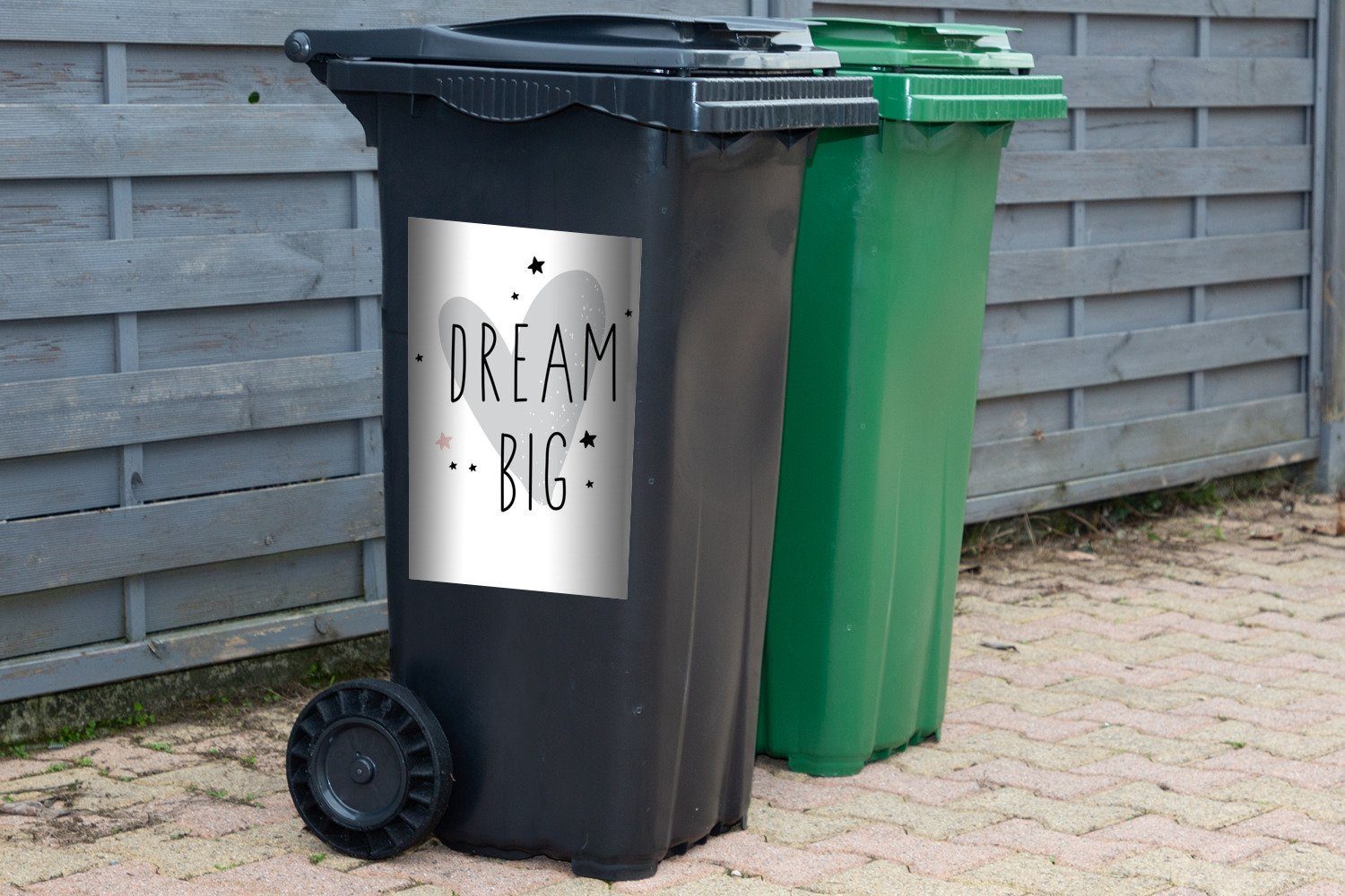 - Mülltonne, Container, (1 Illustration - - Kinder Traum Mülleimer-aufkleber, - Wandsticker - MuchoWow Sterne Sticker, Großer Zitate Herz Abfalbehälter St),