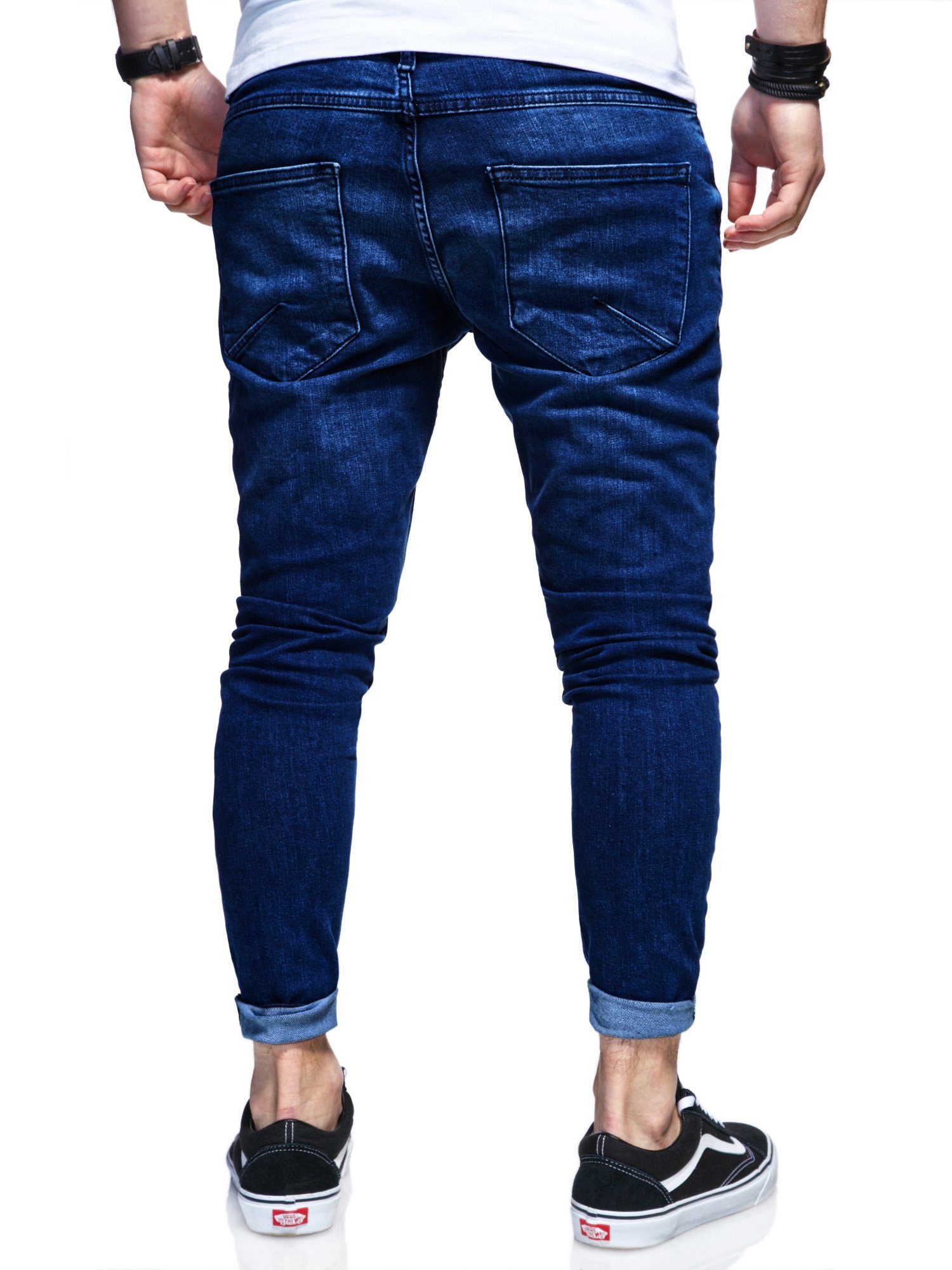 trendigen EIKE Slim-fit-Jeans Used-Elementen mit behype