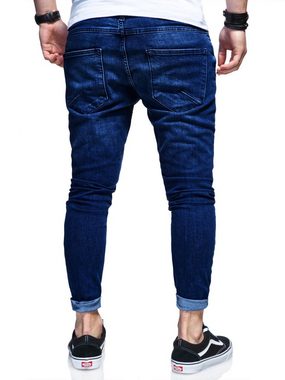 behype Slim-fit-Jeans EIKE mit trendigen Used-Elementen