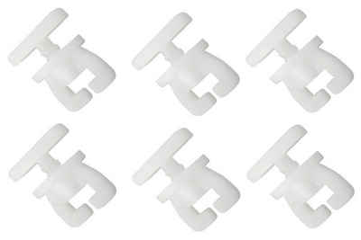 Feststeller Zwischenfeststeller 6 Stück weiß für Gardinenschienen mit Innenlauf, Clever-Kauf-24, Gardinenschienen mit Innenlauf