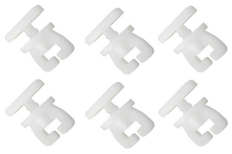 Feststeller Zwischenfeststeller 6 Stück weiß für Gardinenschienen mit Innenlauf, Clever-Kauf-24, Gardinenschienen mit Innenlauf